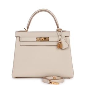 Hermes Hermes Kelly Retourne 28 Craie Togo Gold Hardware