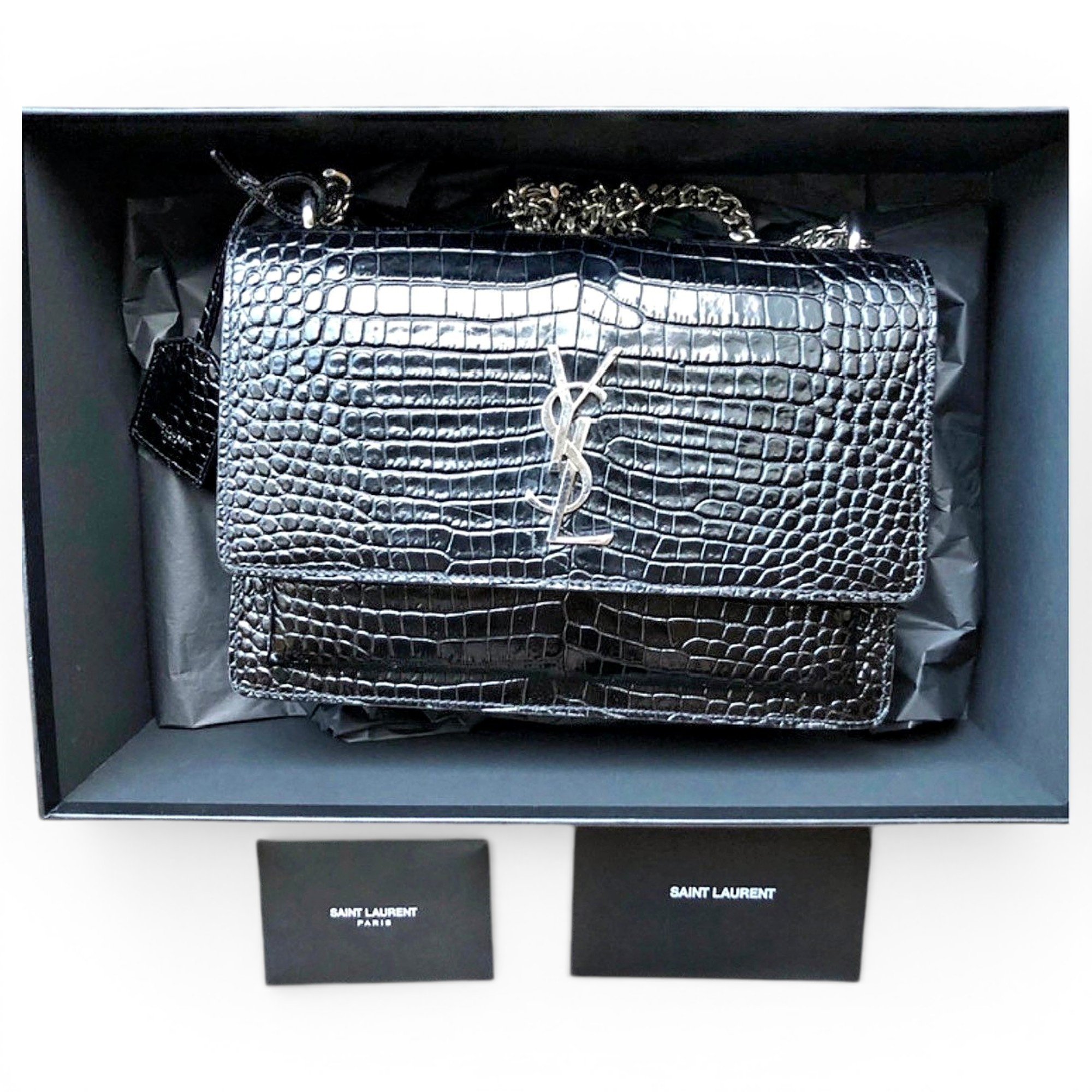 Sunset patent leather handbag
