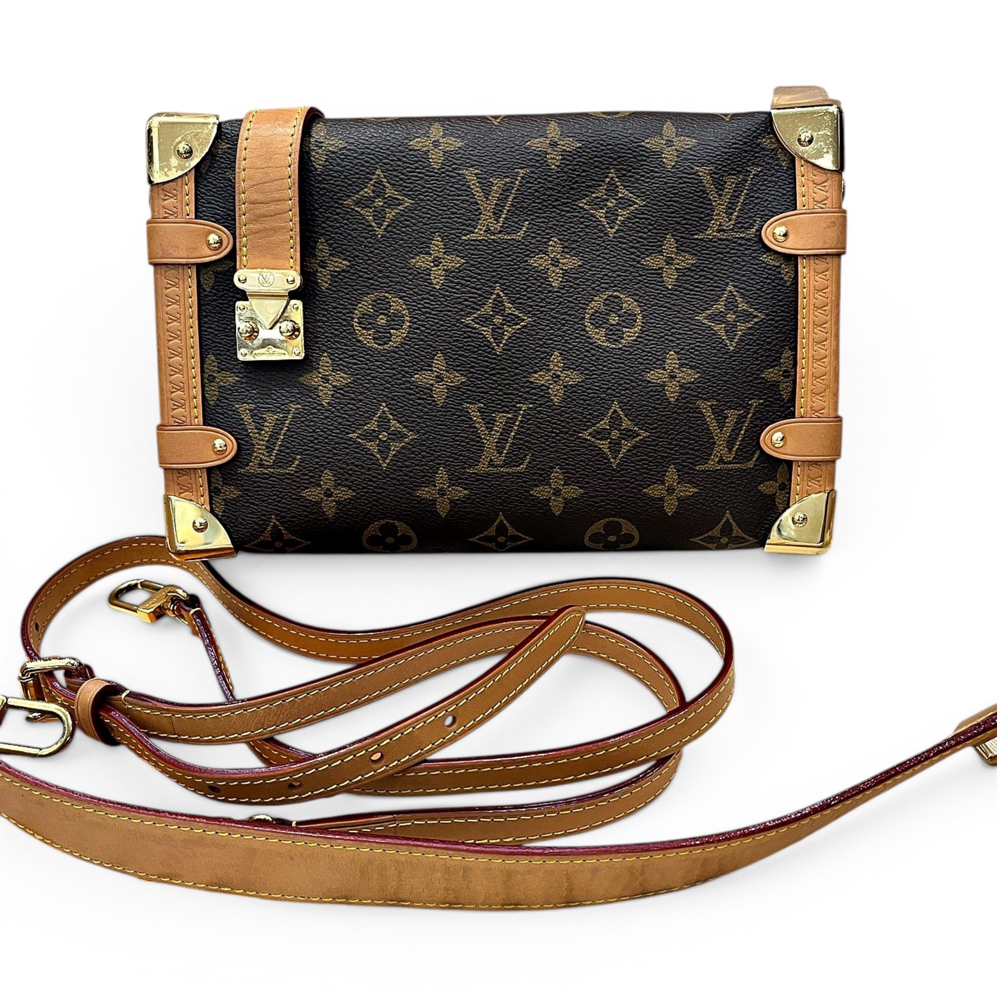 Side Trunk leather handbag
