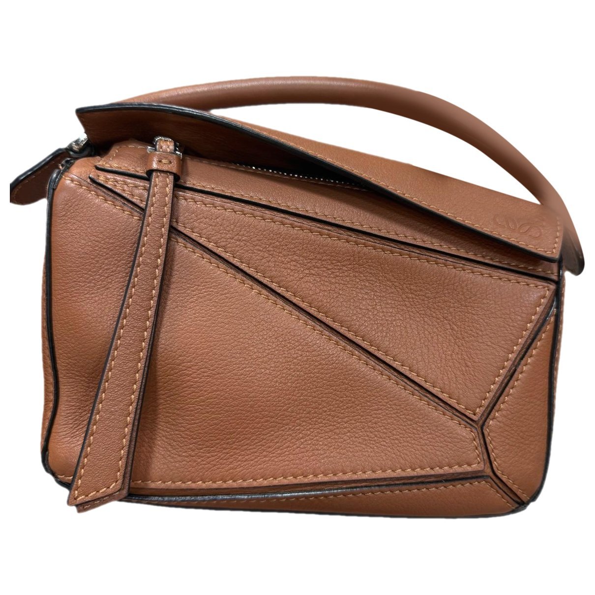 Puzzle leather handbag