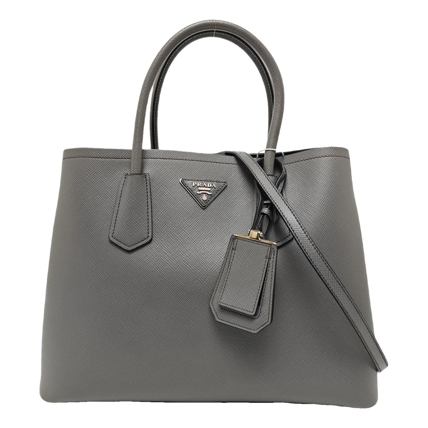 Double leather handbag