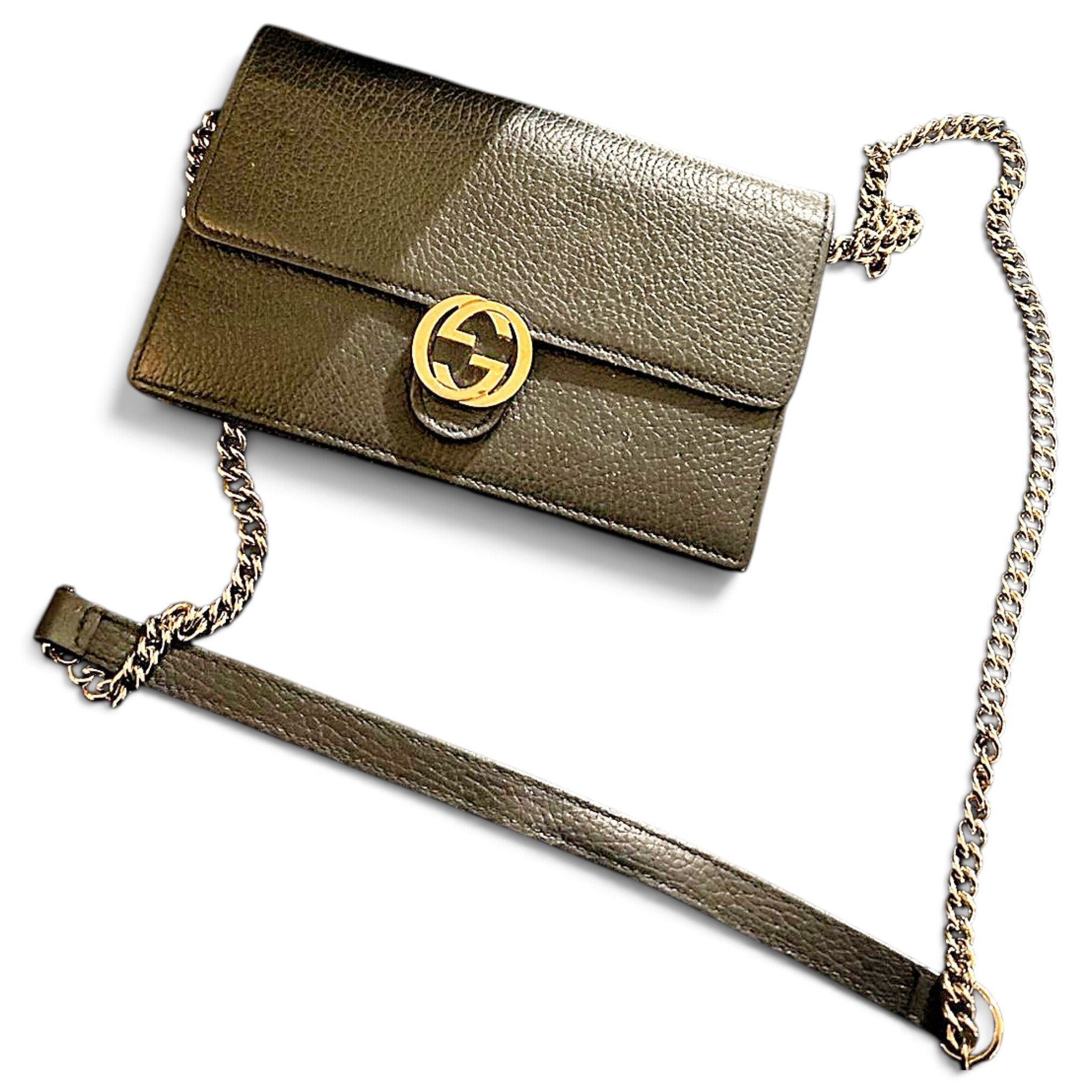 Interlocking leather crossbody bag