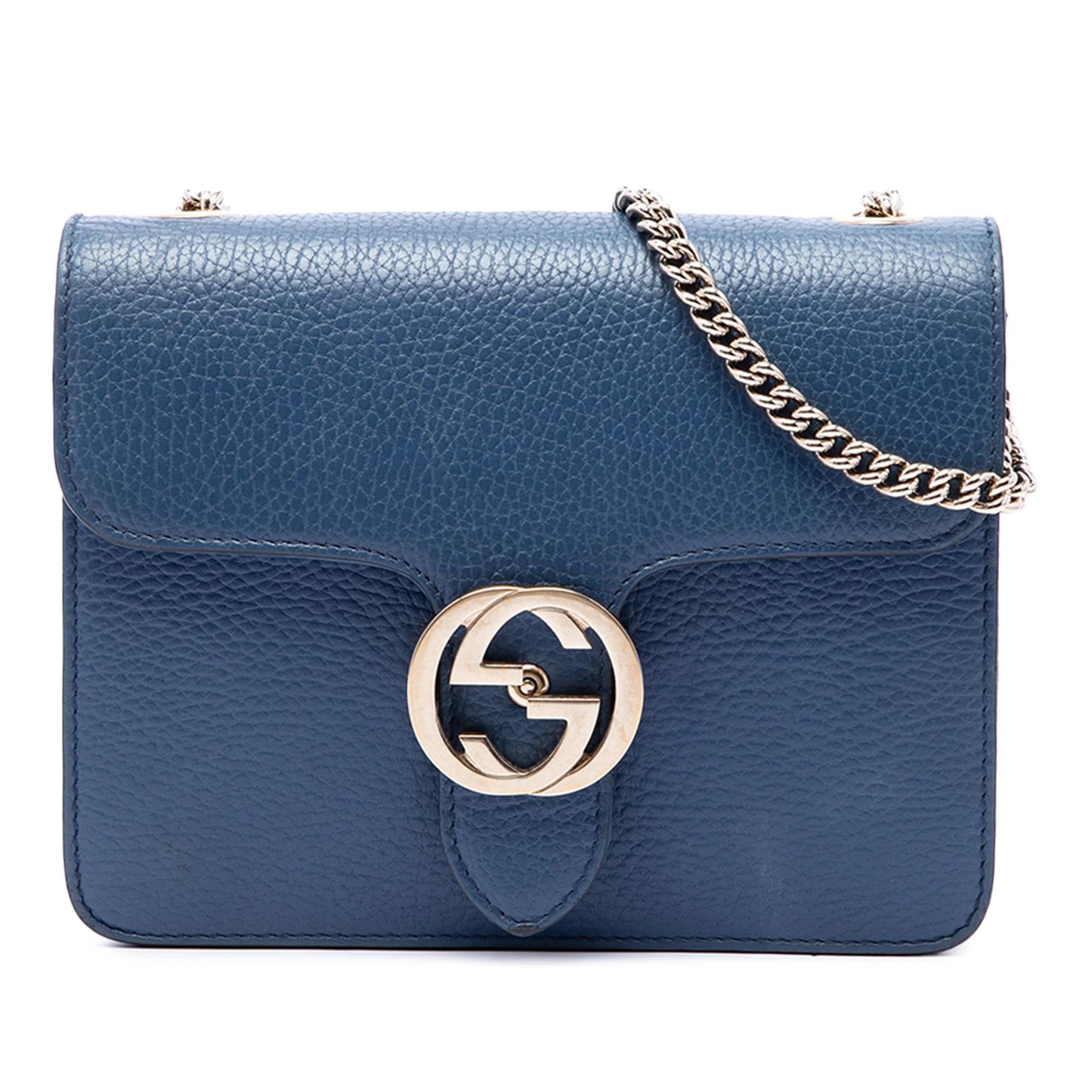 Interlocking leather crossbody bag