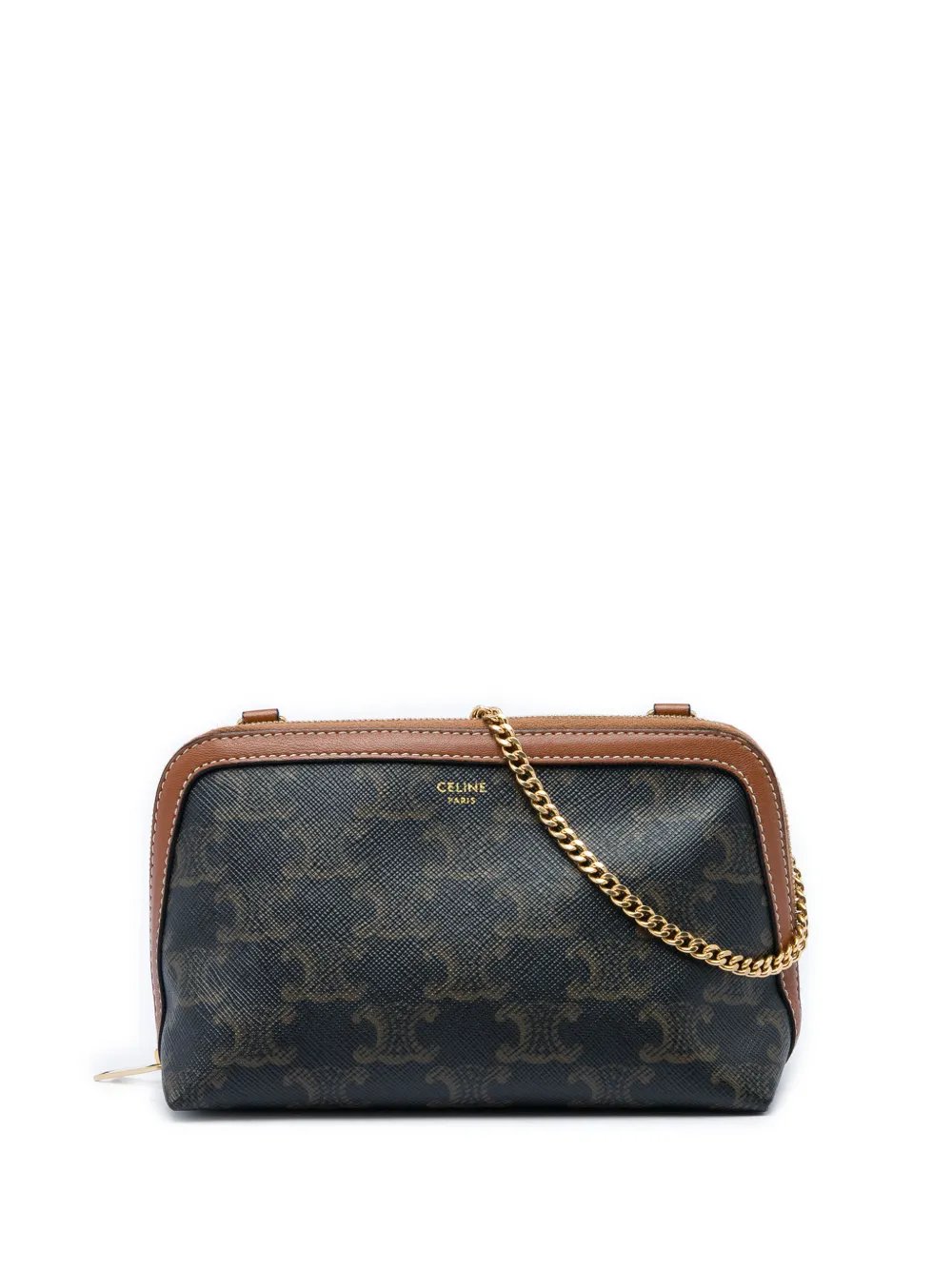 2020 Triomphe Coated Canvas Clutch On Chain crossbody bag