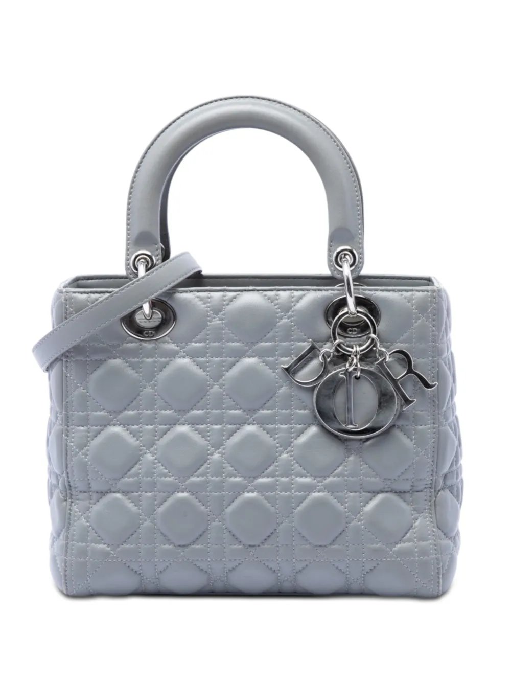 2015 Medium Metallic Lambskin Cannage Lady Dior satchel