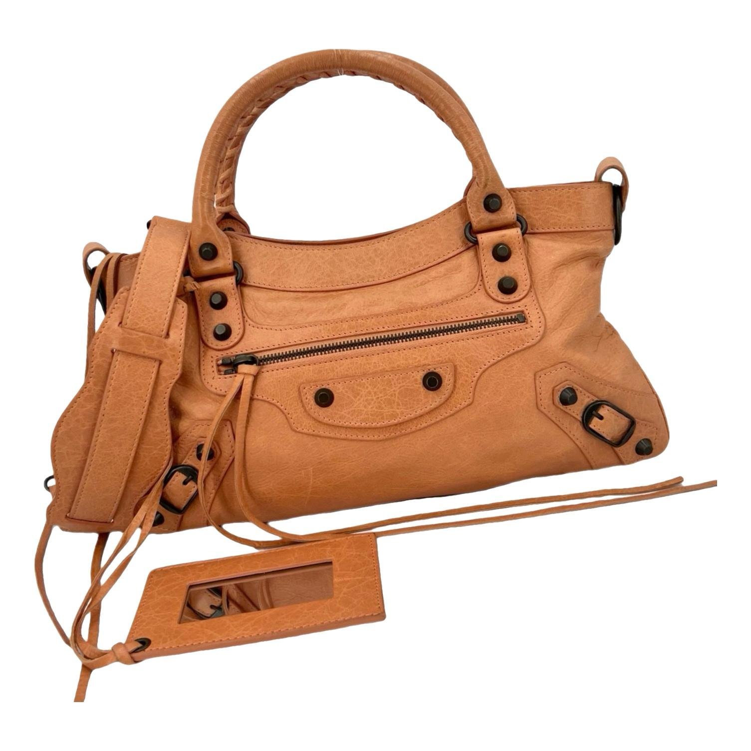 City leather handbag