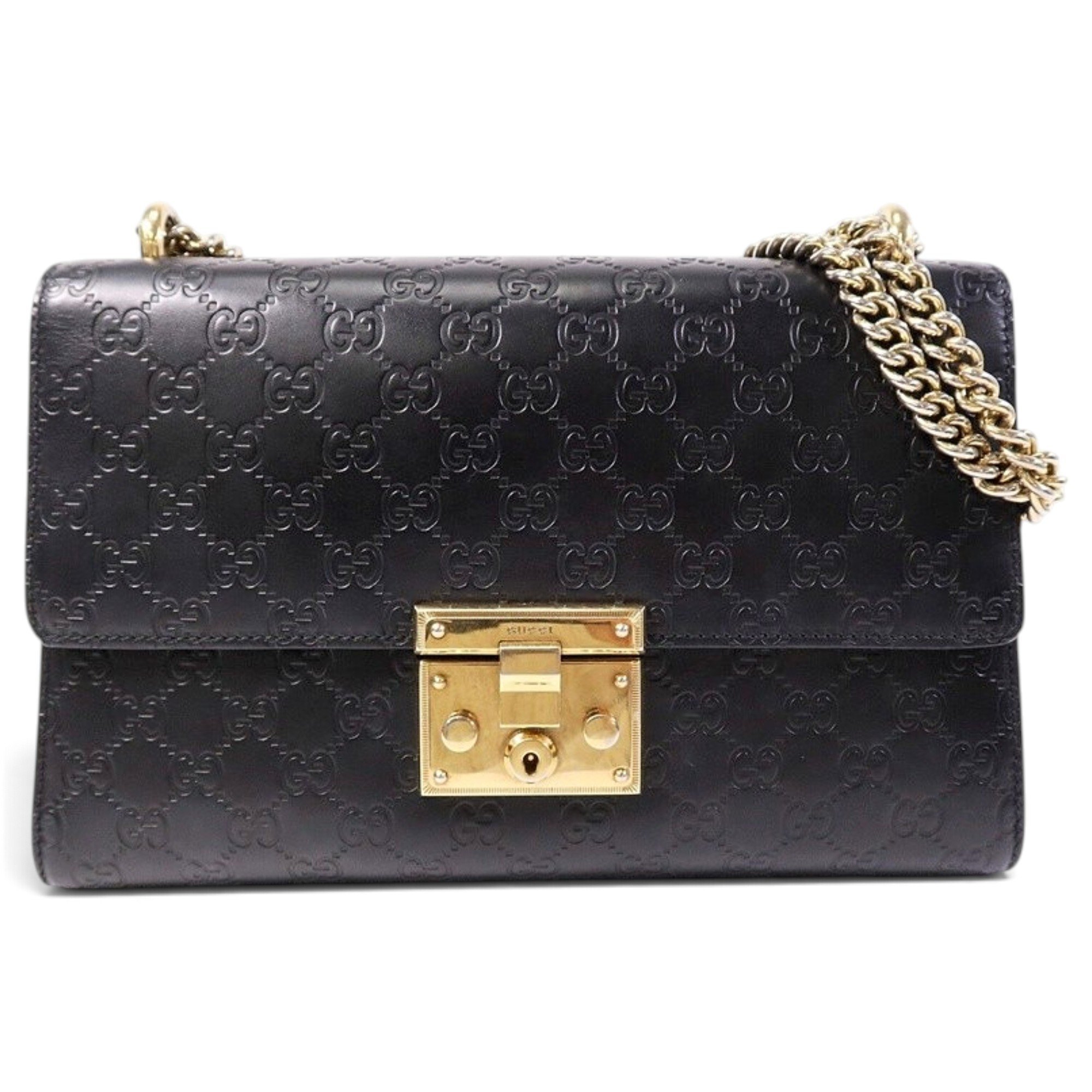 Padlock leather handbag