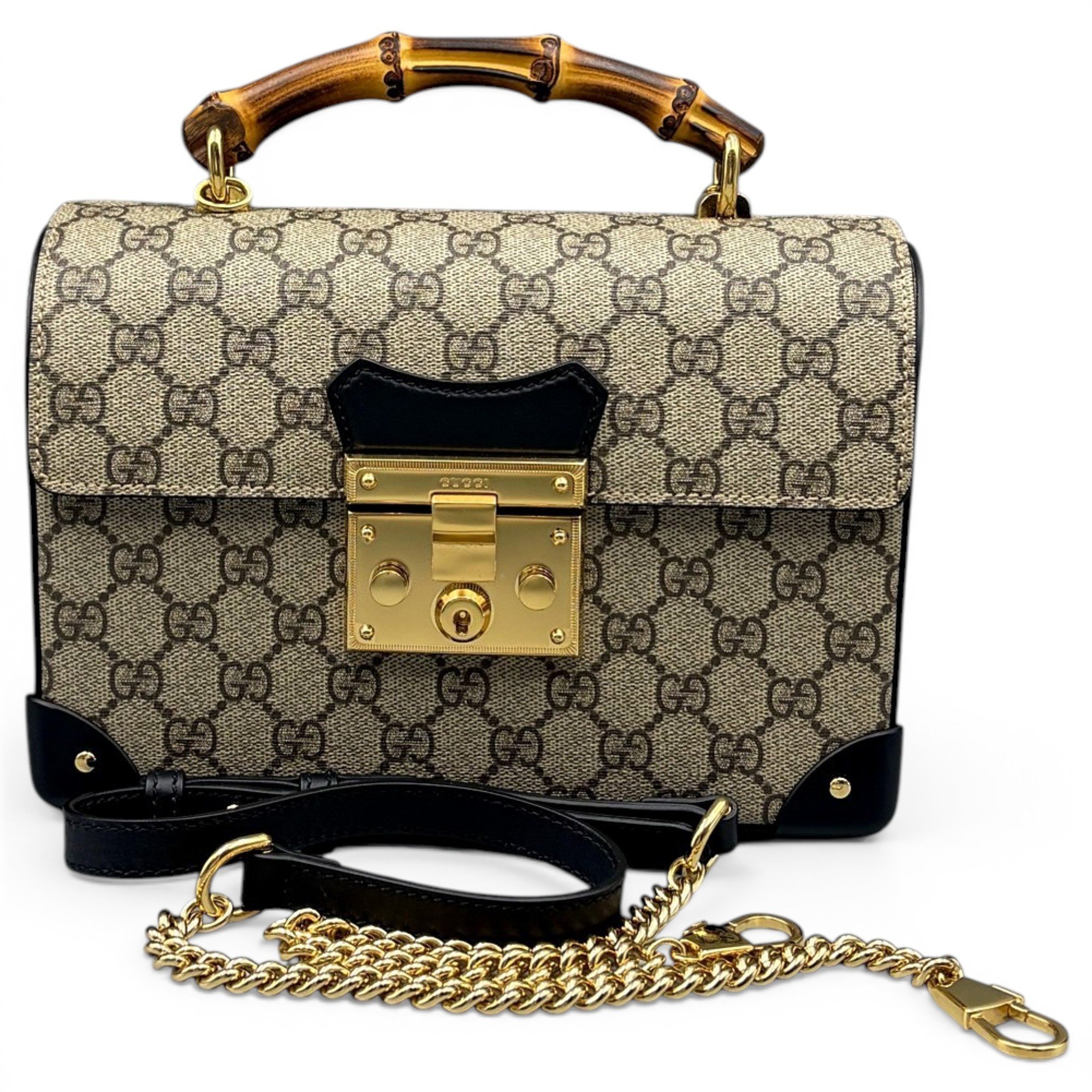 Padlock leather handbag