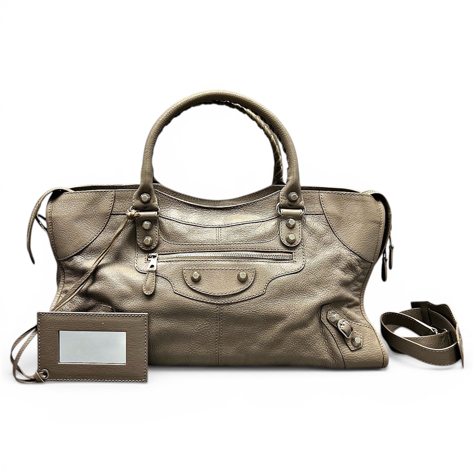 City leather handbag