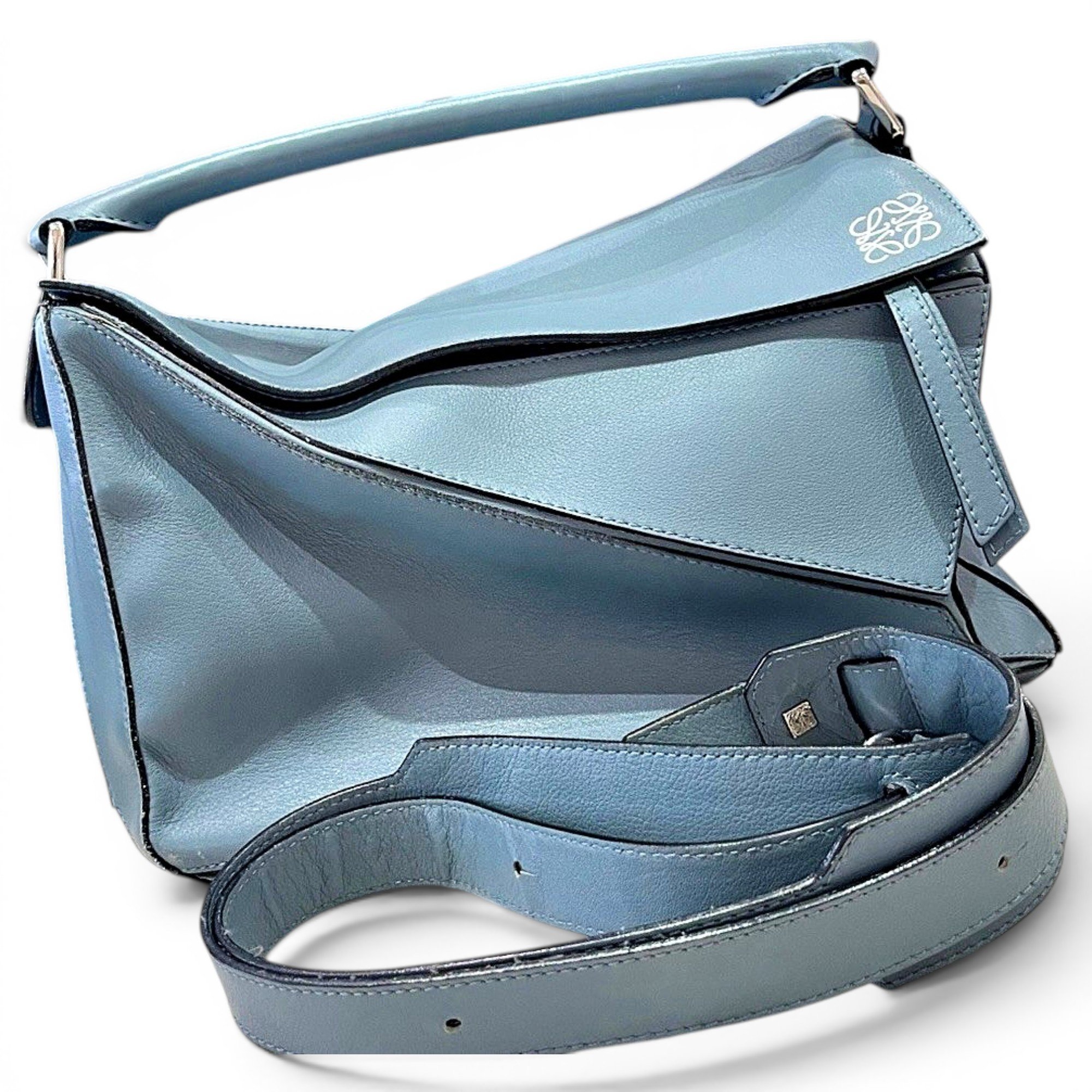 Puzzle leather handbag