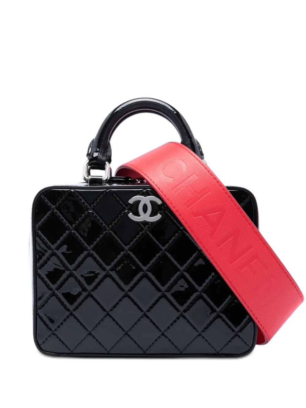 2019 Small CC Quilted Patent Travel Kit Vanity Case satchel
