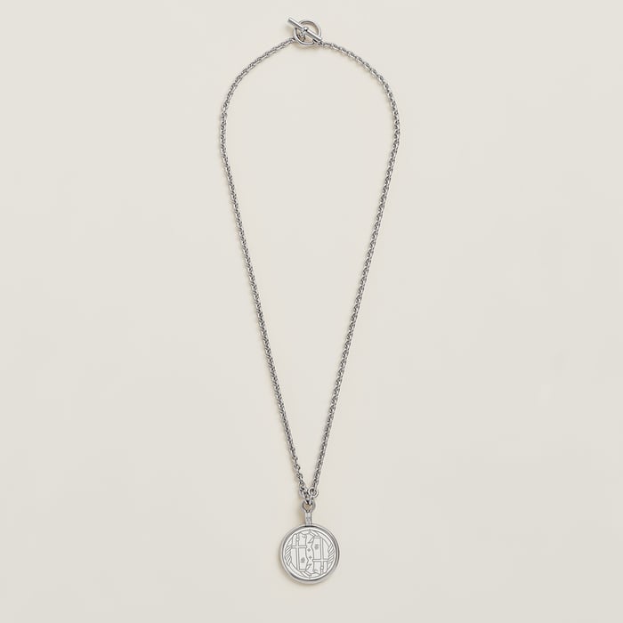Orfèvre Blanc Platine Blanc Medaille Quadrige Necklace, Small Model