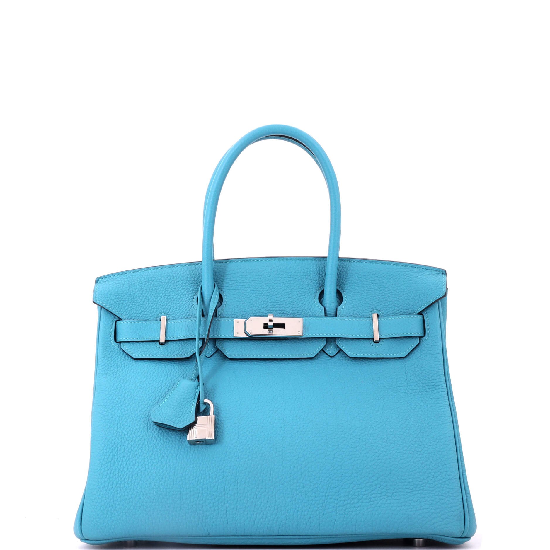 Birkin Handbag Turquoise Togo with Palladium Hardware 30