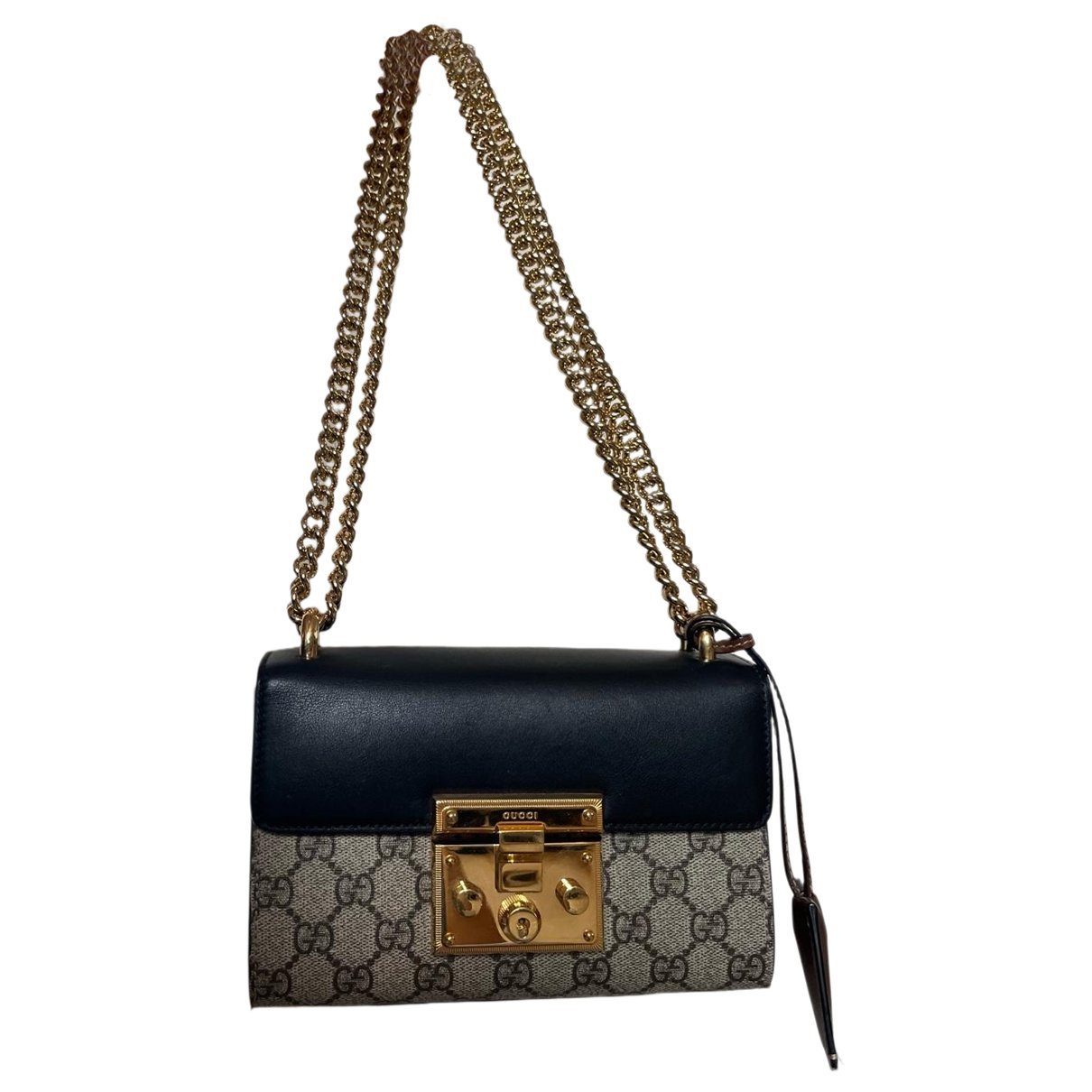 Padlock leather handbag