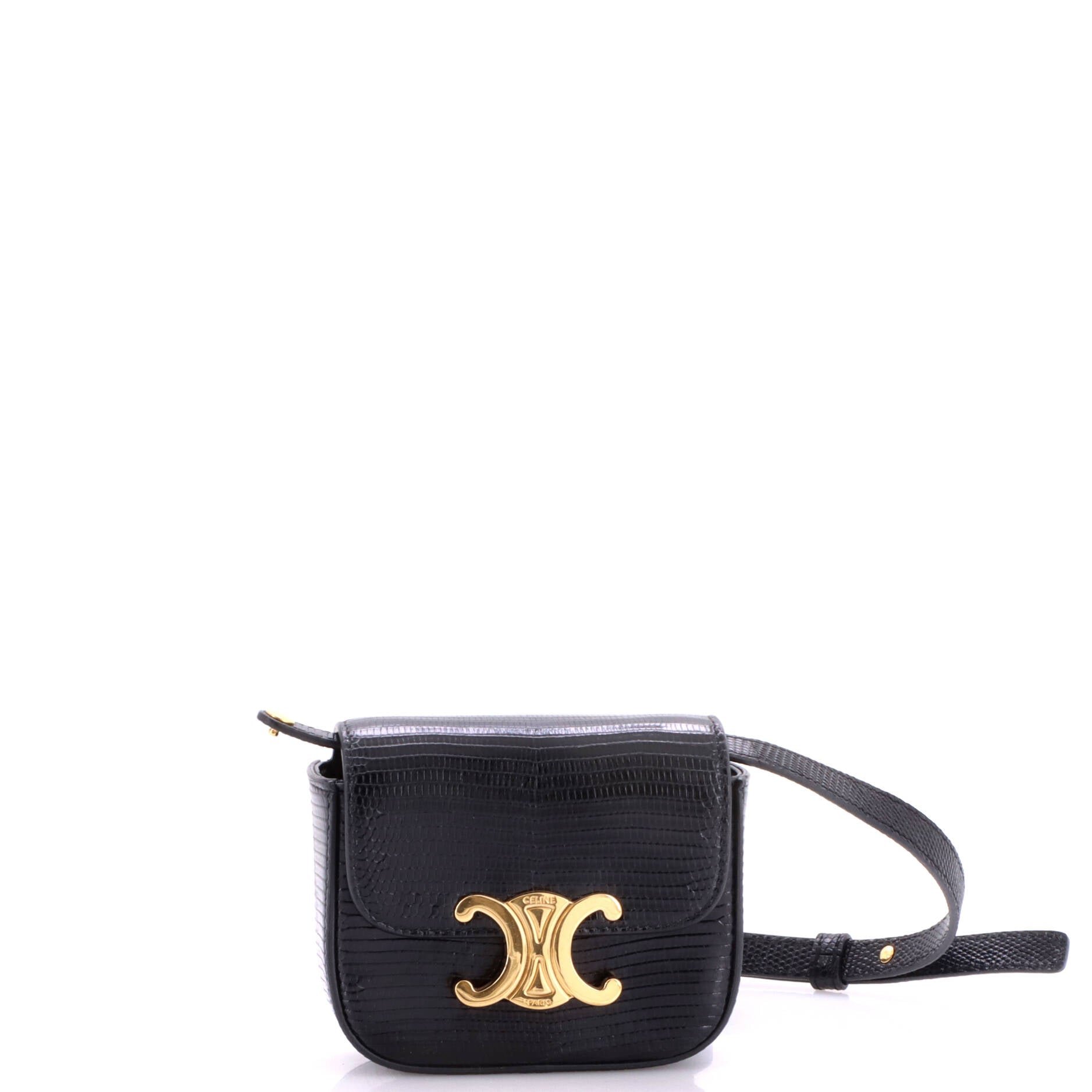 Celine Claude Shoulder Bag Lizard Mini