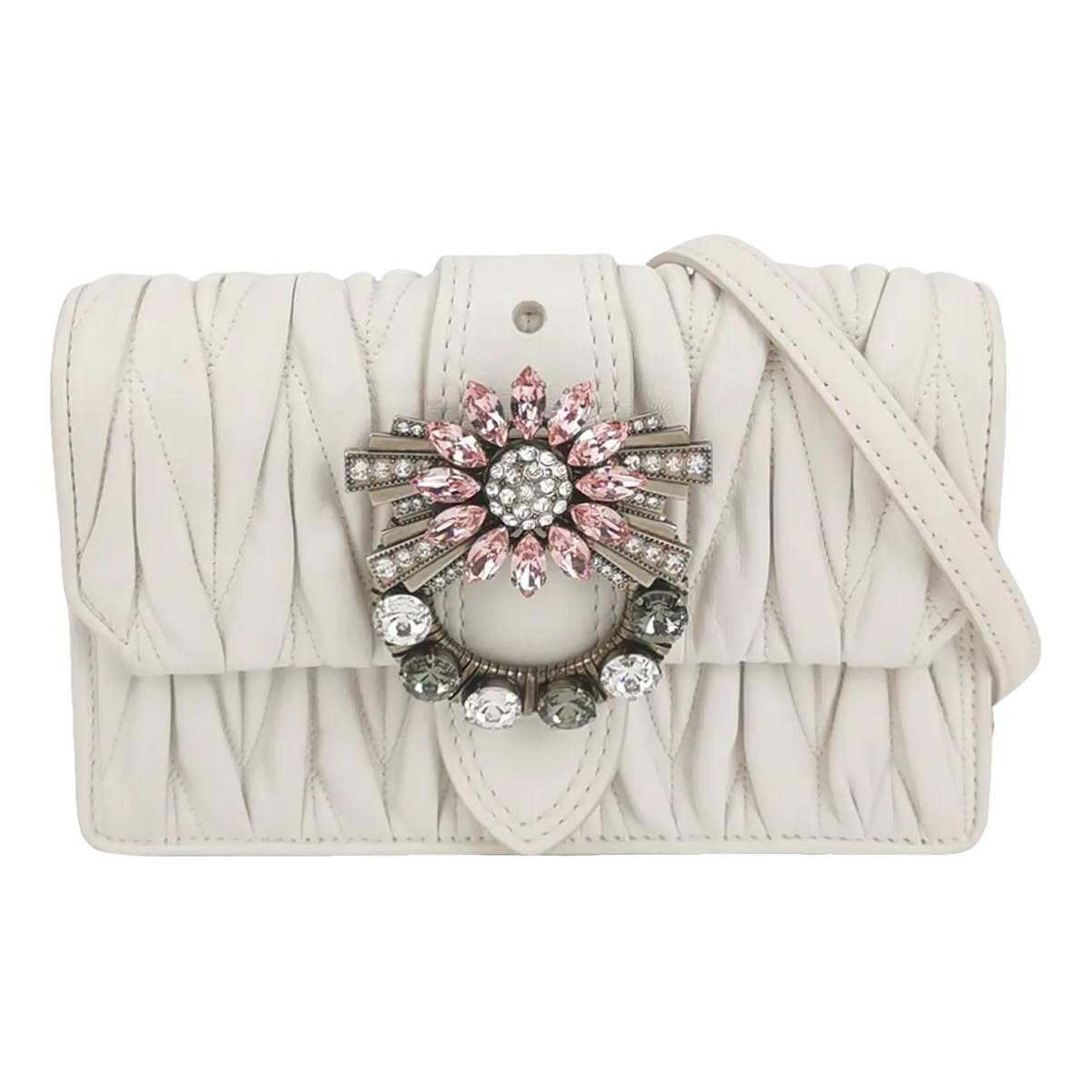 Miu Lady leather crossbody bag