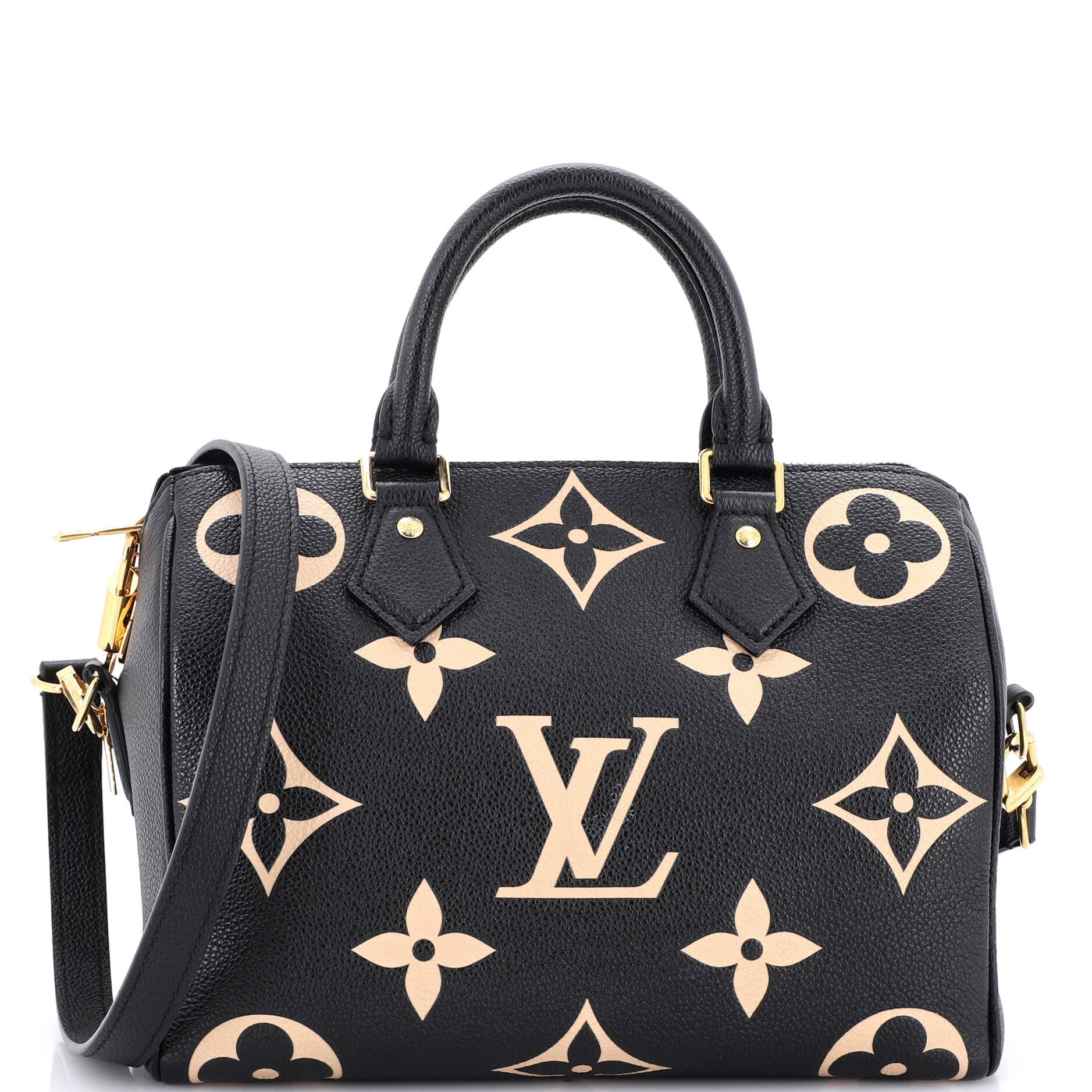 Speedy Bandouliere Bag Bicolor Monogram Empreinte Giant 25