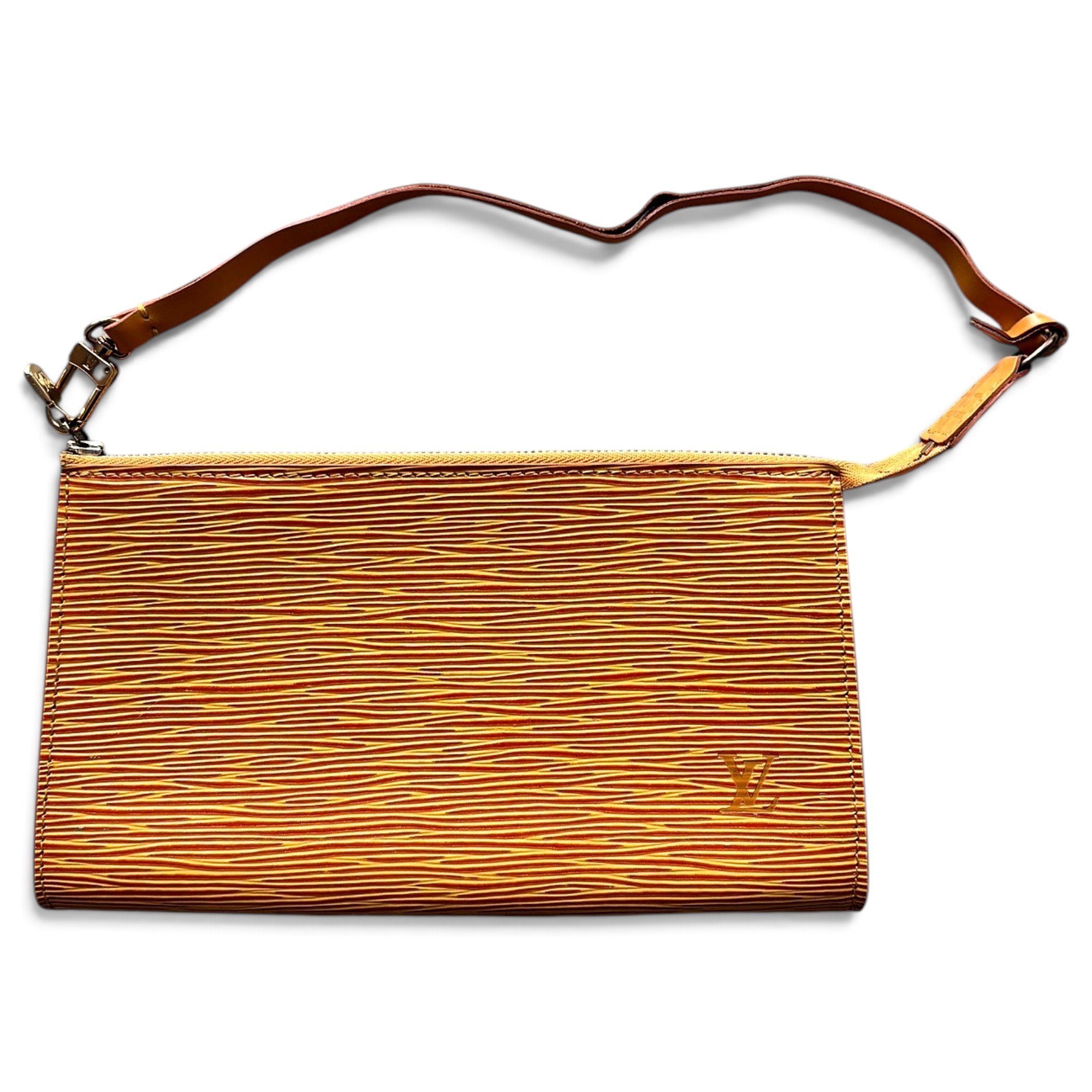 Leather clutch bag