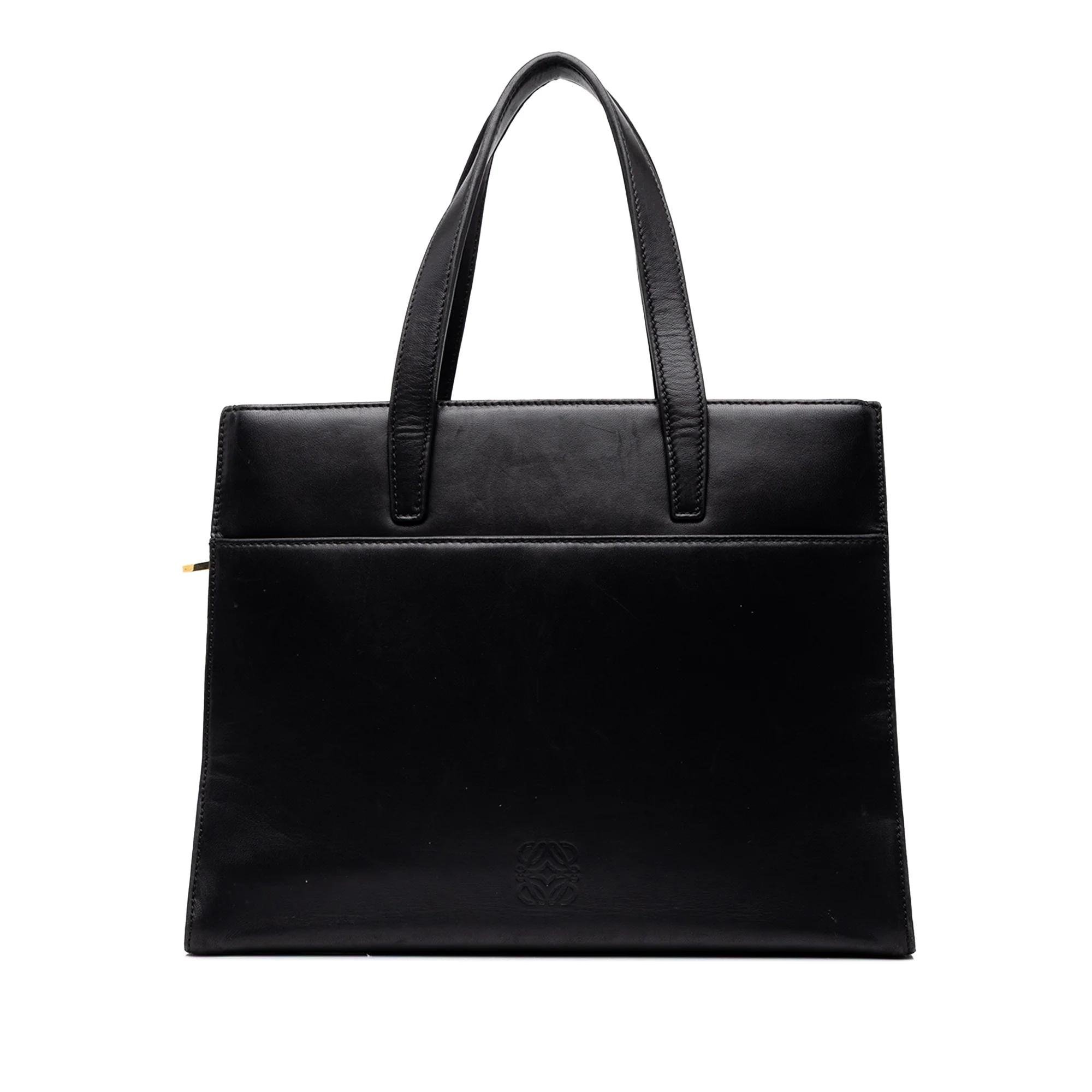 Anagram leather satchel