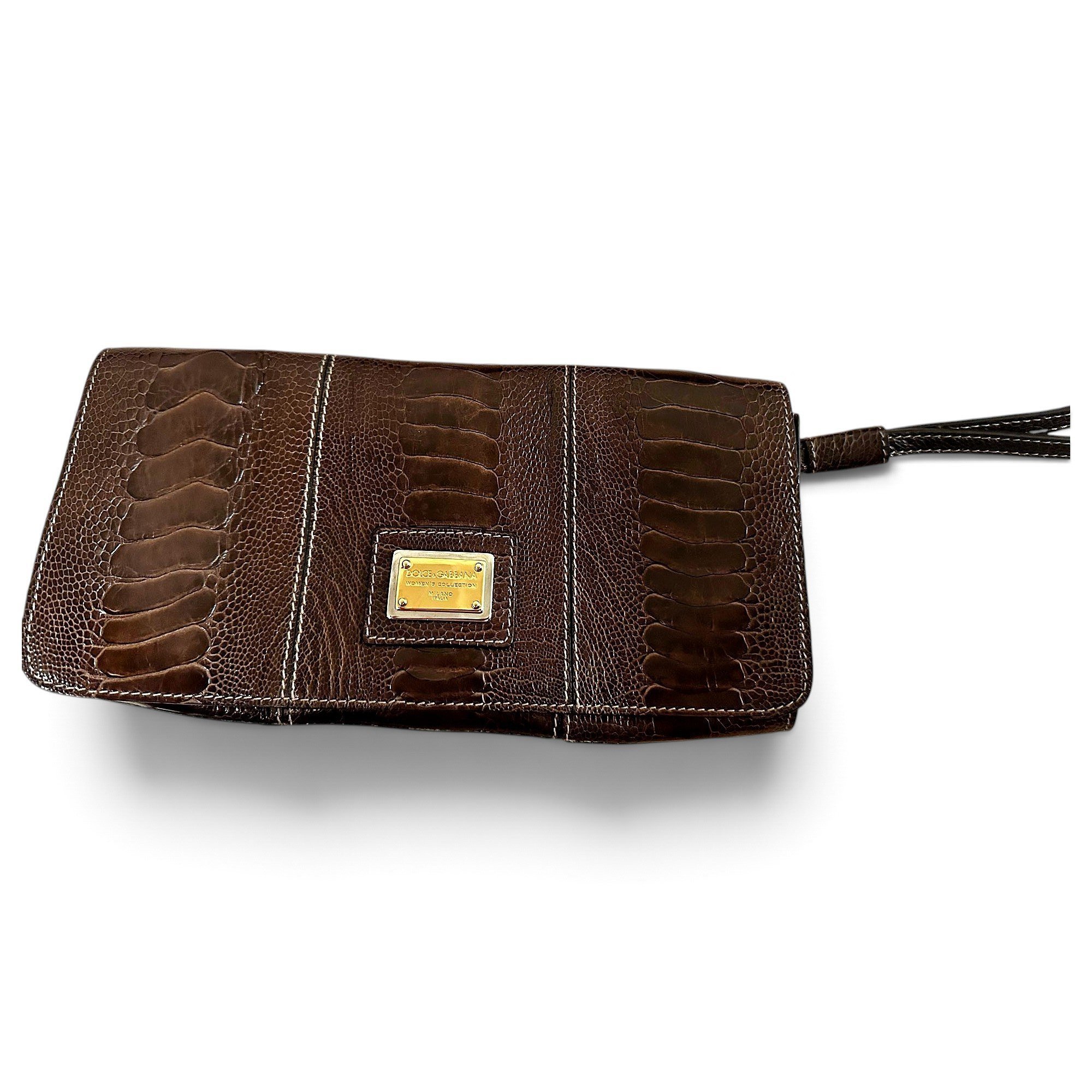 Leather clutch bag