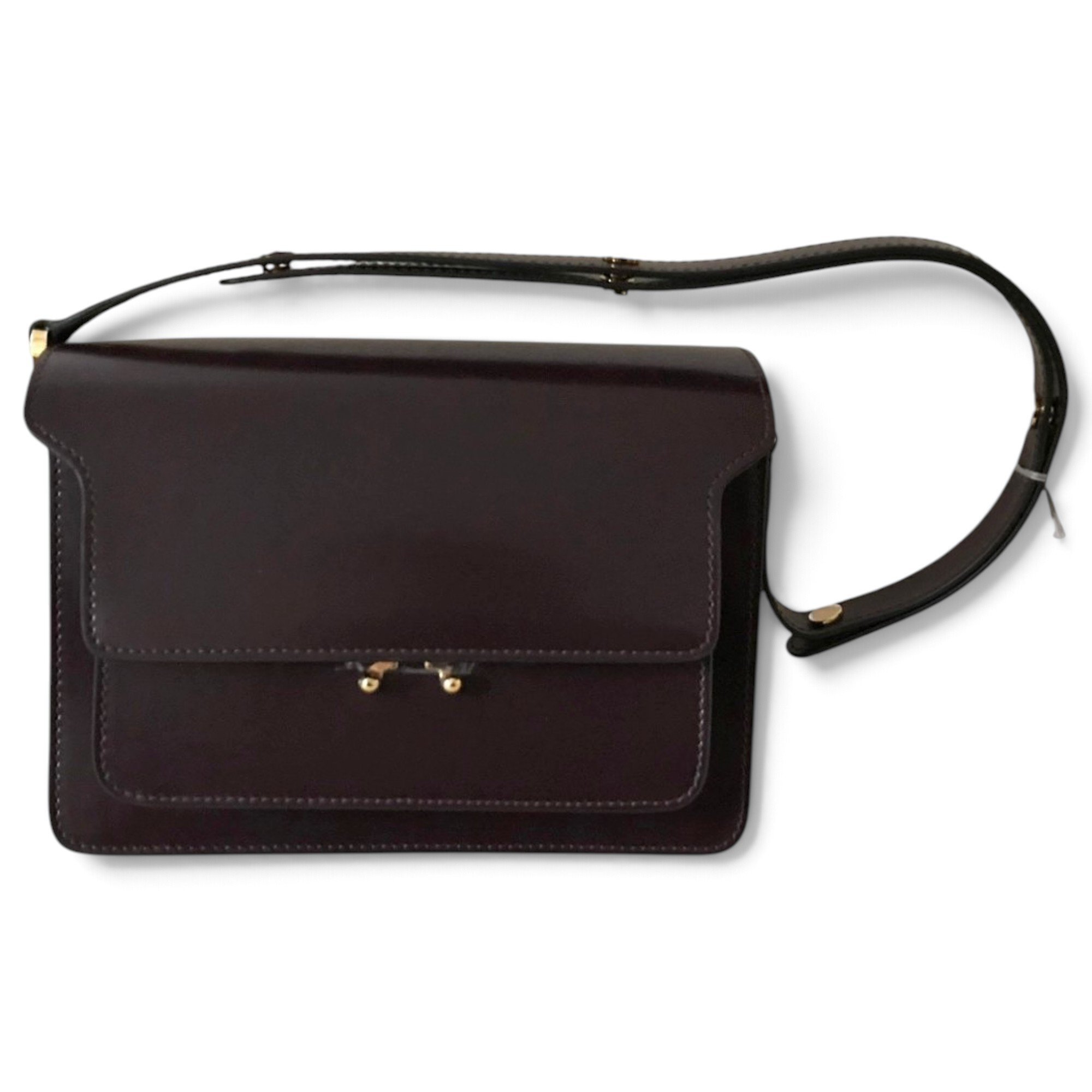 Trunk leather crossbody bag