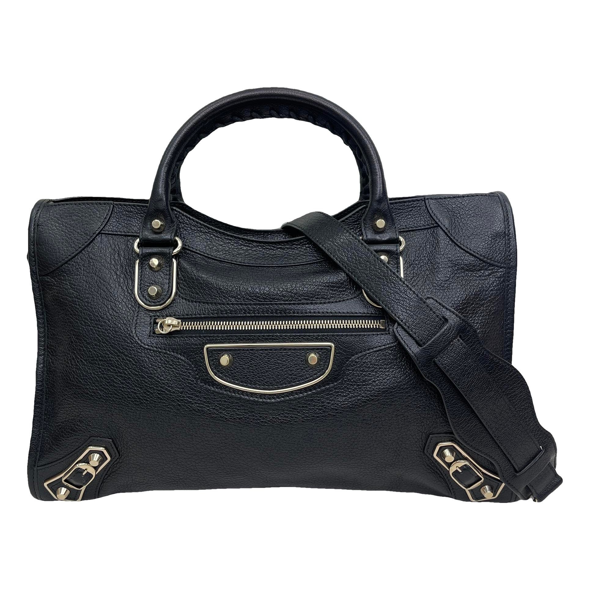 City leather handbag
