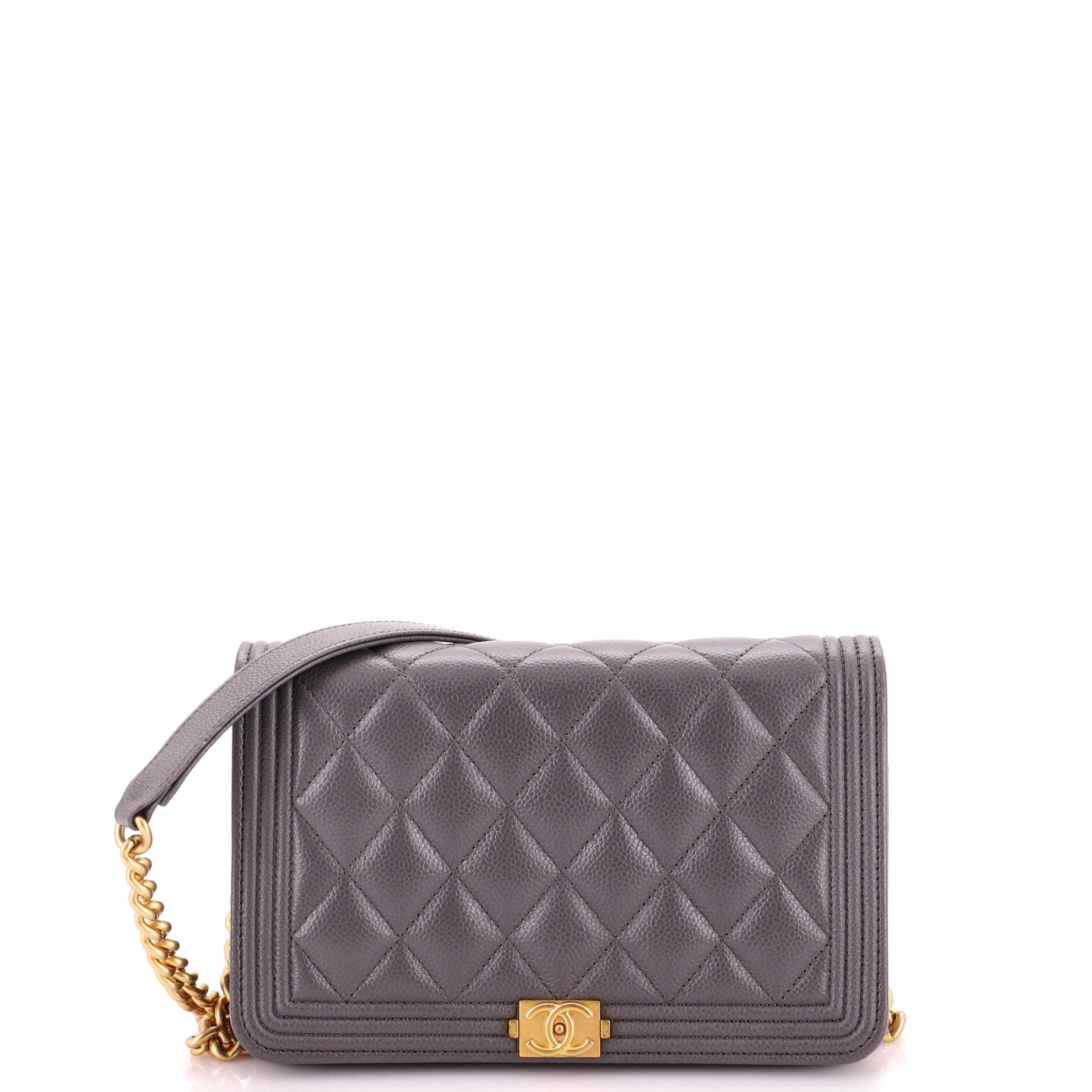Boy Wallet on Chain Quilted Caviar