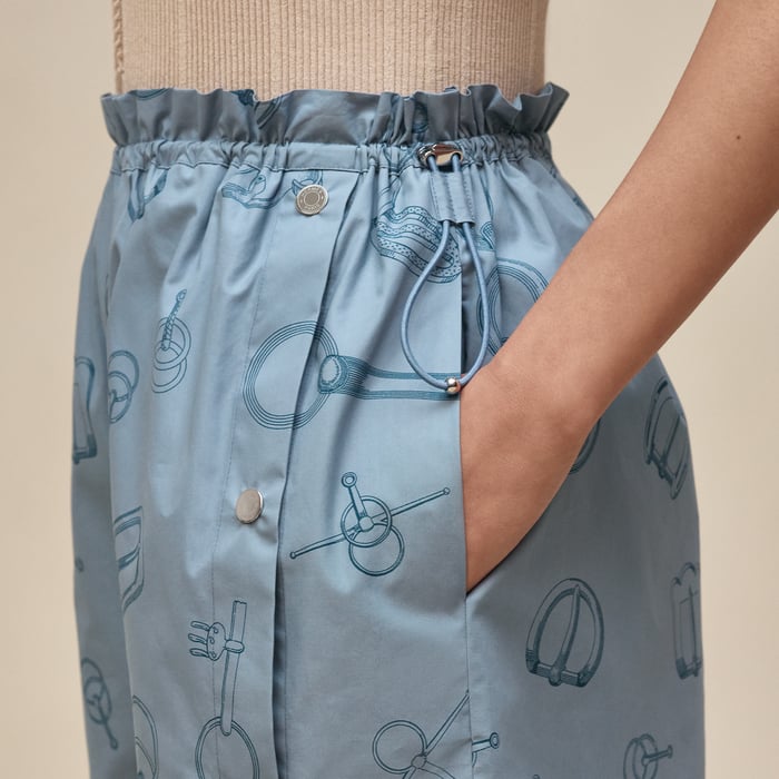 Bleu Adriatique "Cahier Du Colporteur" Shorts With Elastic Waist
