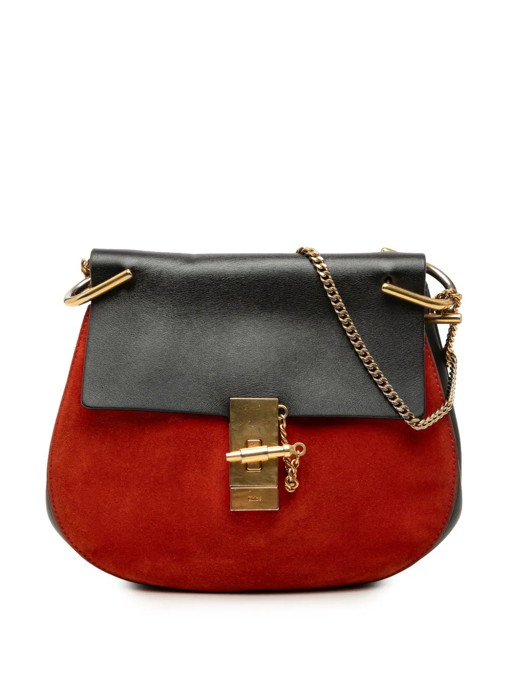 2015 Small Bicolor Suede and Calfskin Drew crossbody bag