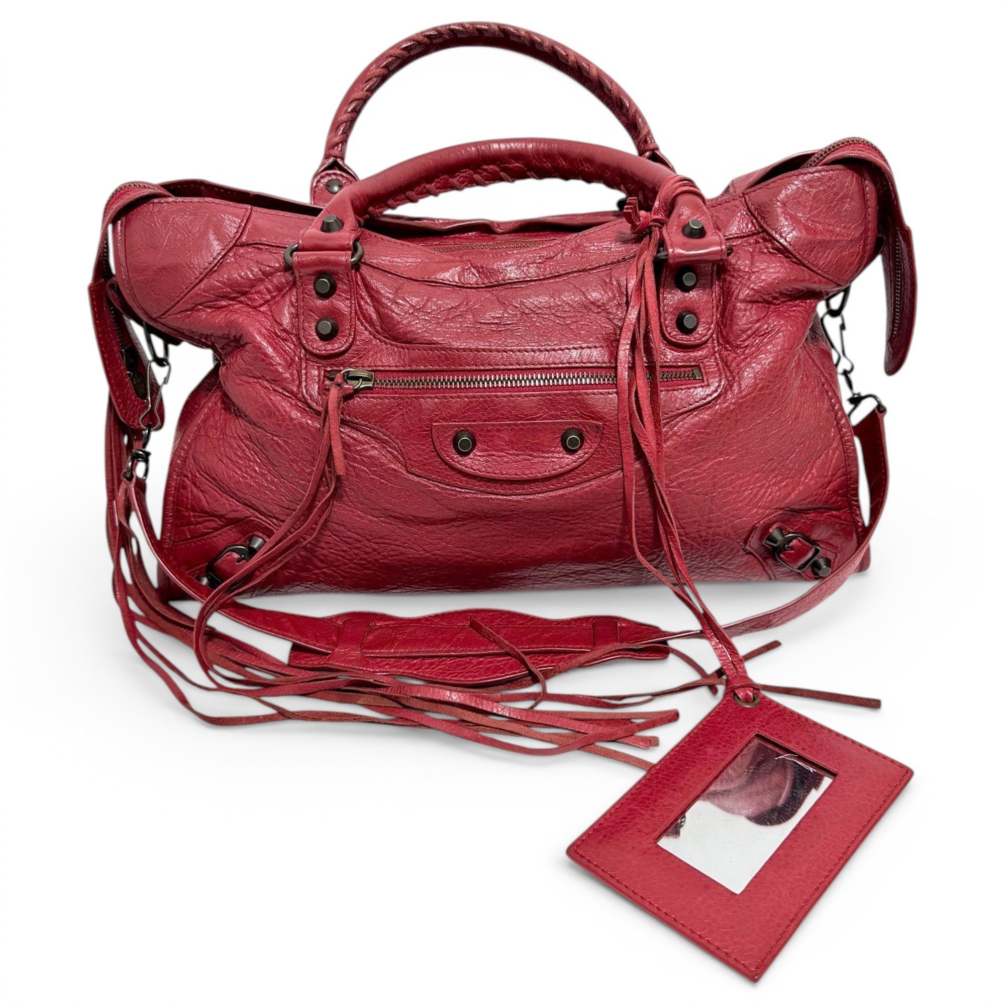 City leather handbag