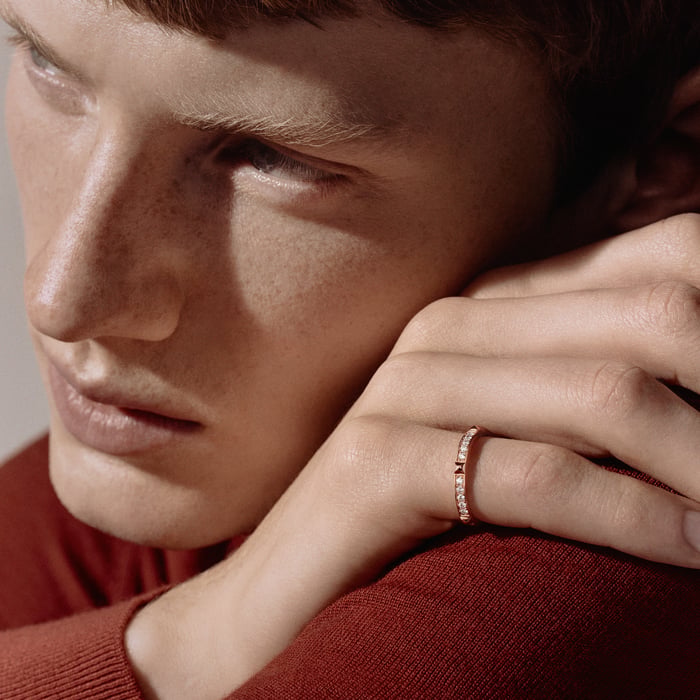Sans Coloris Hermès Clou d'H Ring, Very Small Model