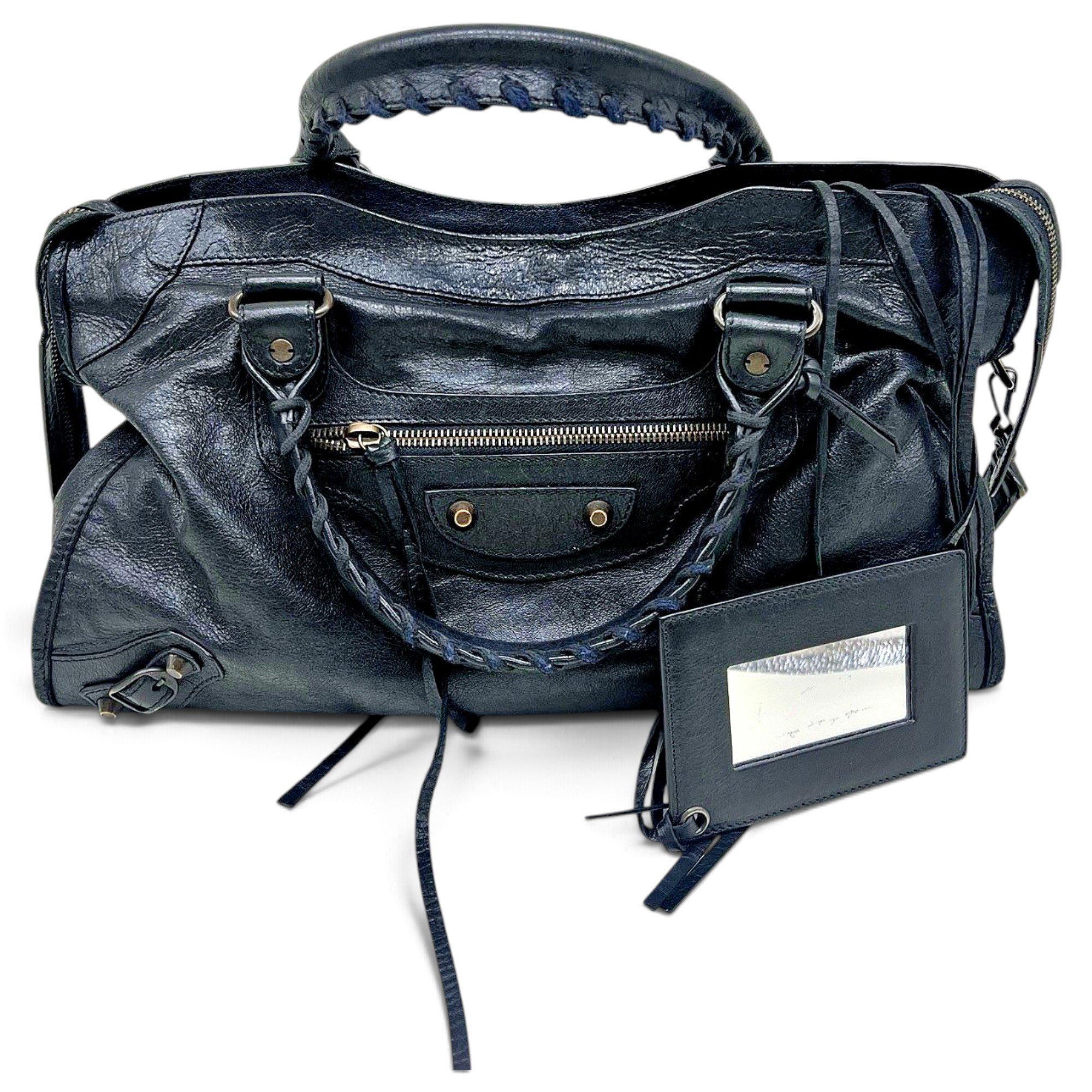 City leather handbag