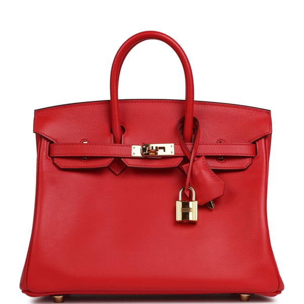 Hermes Pre-owned Hermes Birkin 25 Rouge de Coeur Swift Gold Hardware