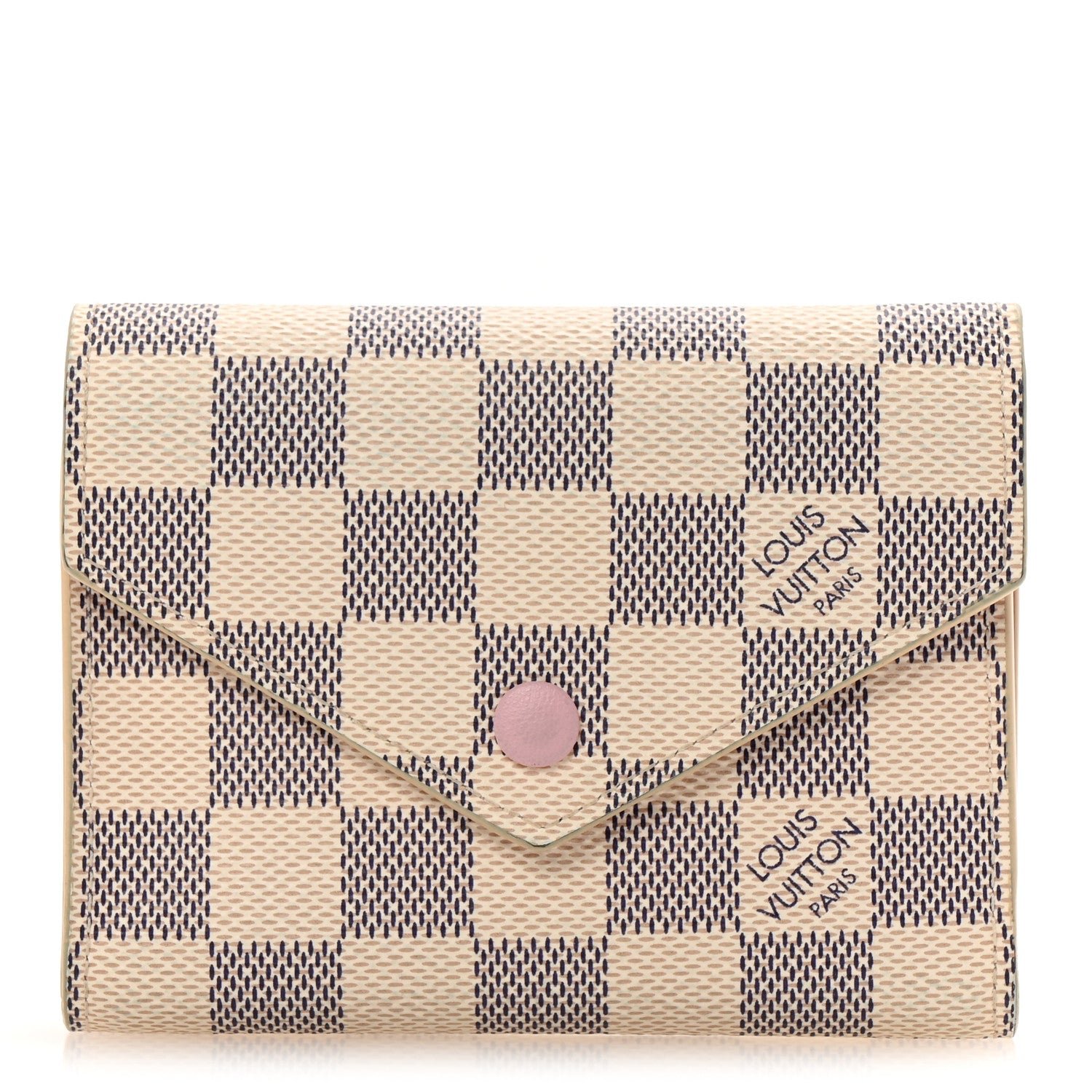 Louis Vuitton Damier Azur Victorine Wallet Rose Ballerine