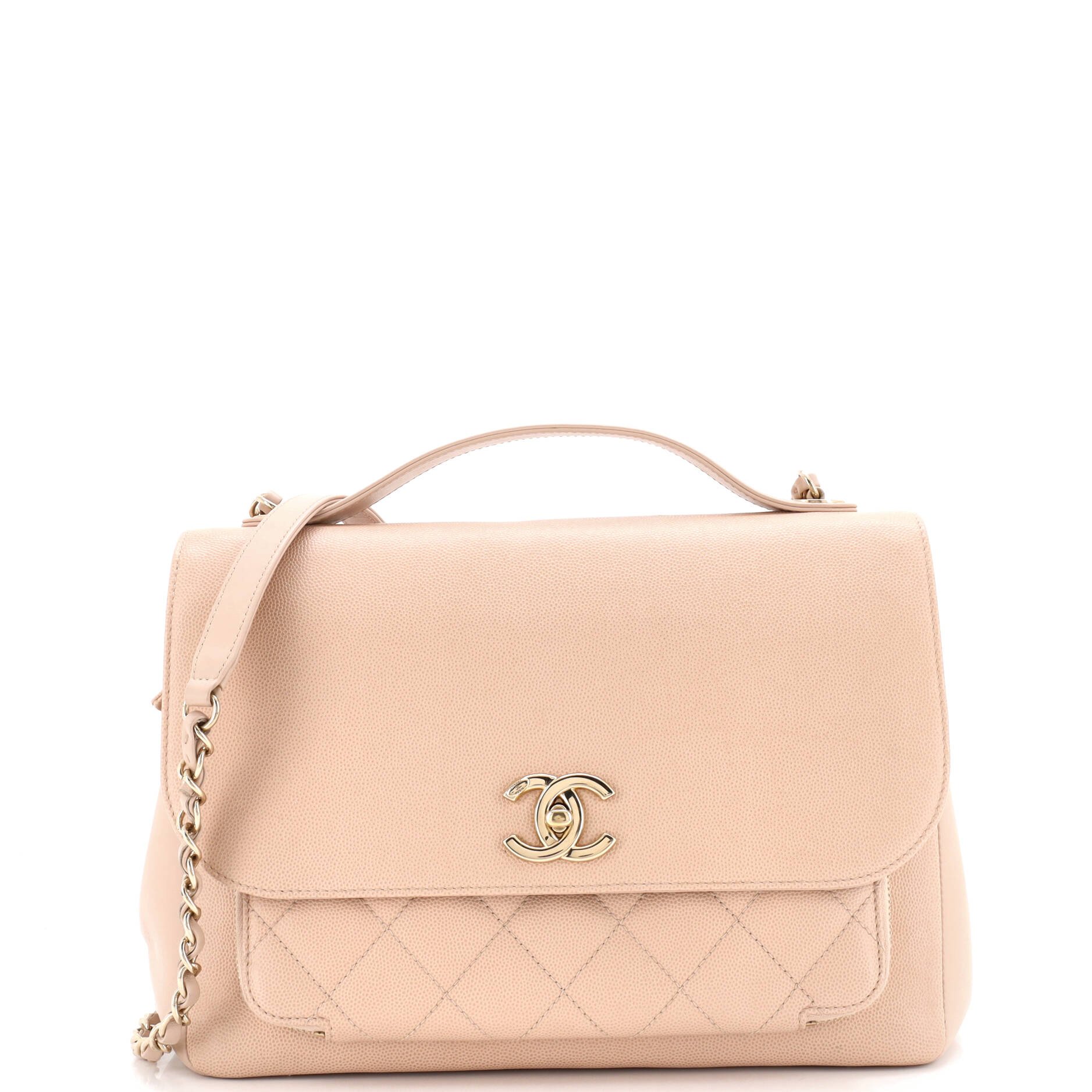 Business Affinity Flap Bag Quilted Caviar Large