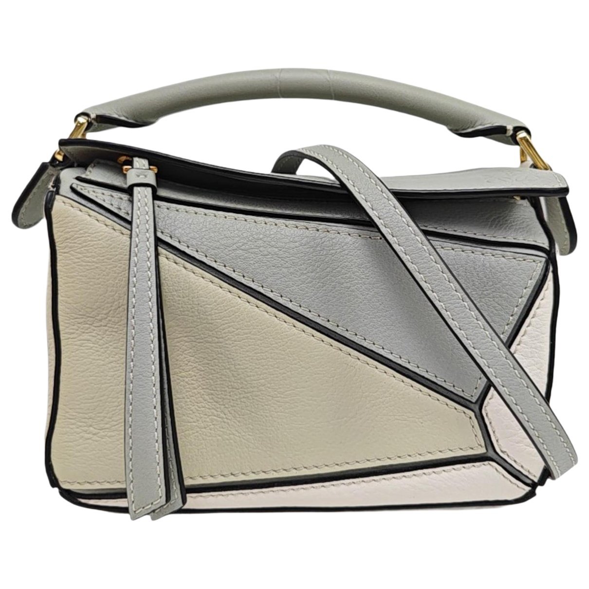 Puzzle leather handbag