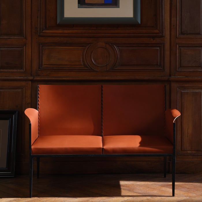 Naturel Reeditions J.-m. Frank Par Hermès Wrought Iron Bench