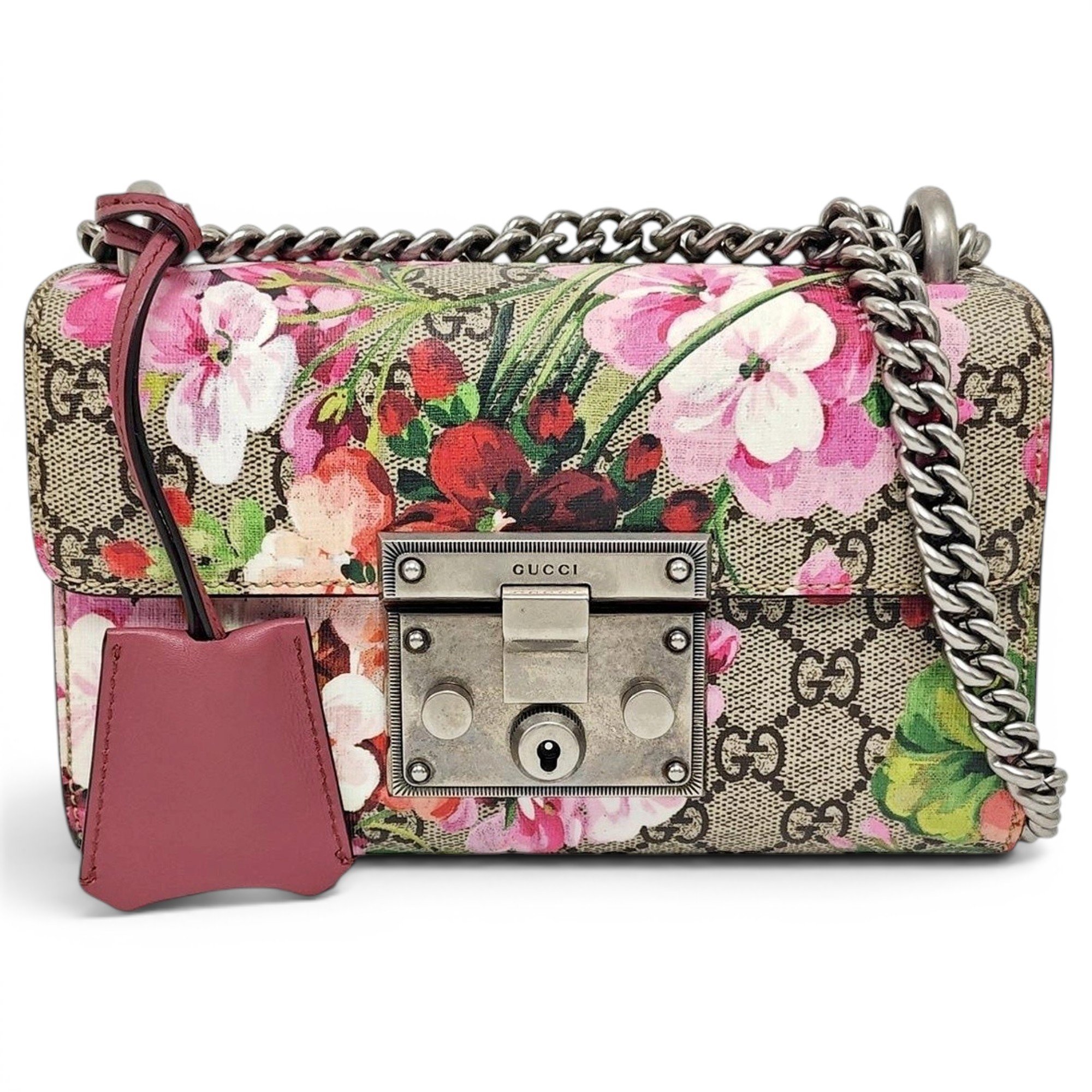 Padlock leather handbag