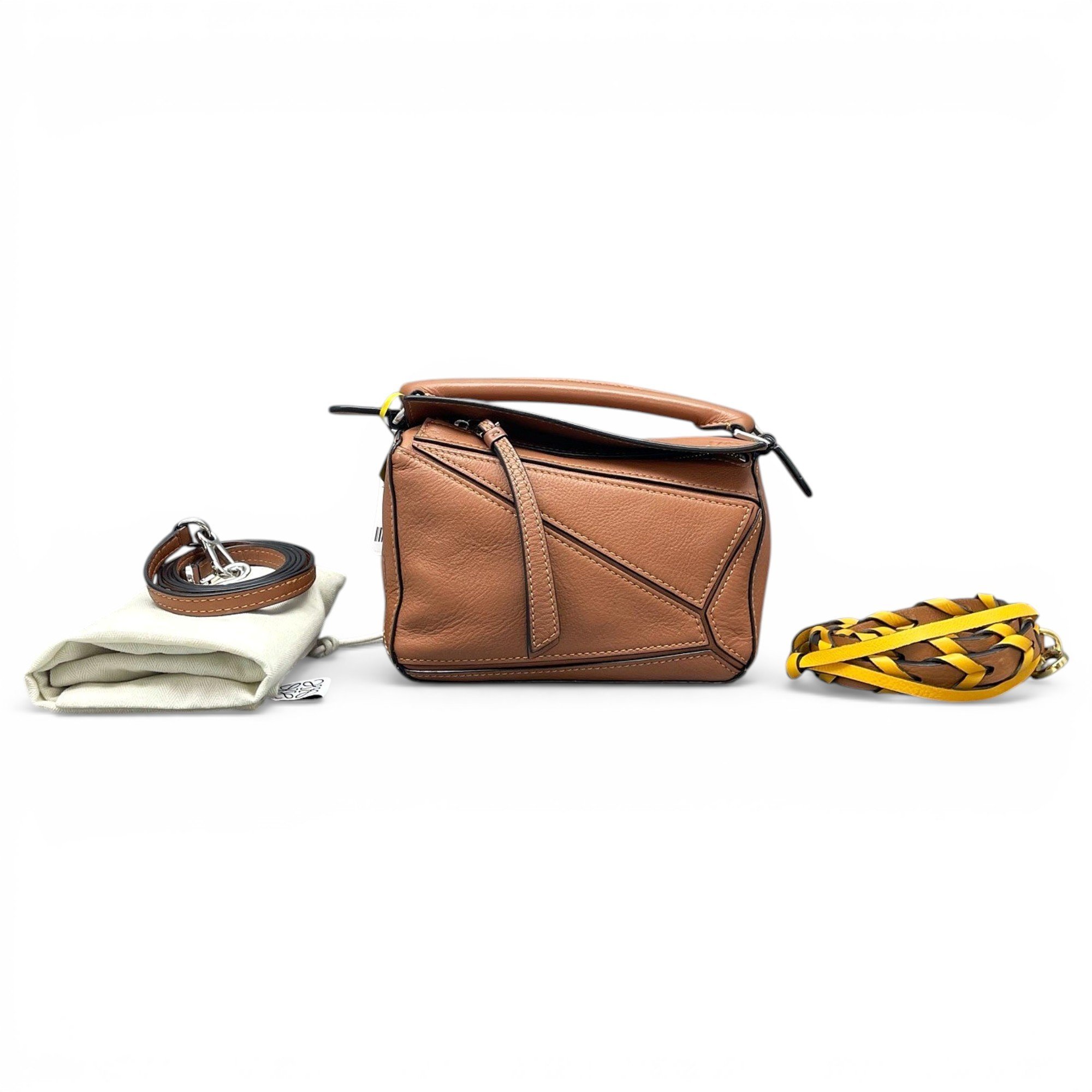 Puzzle leather handbag