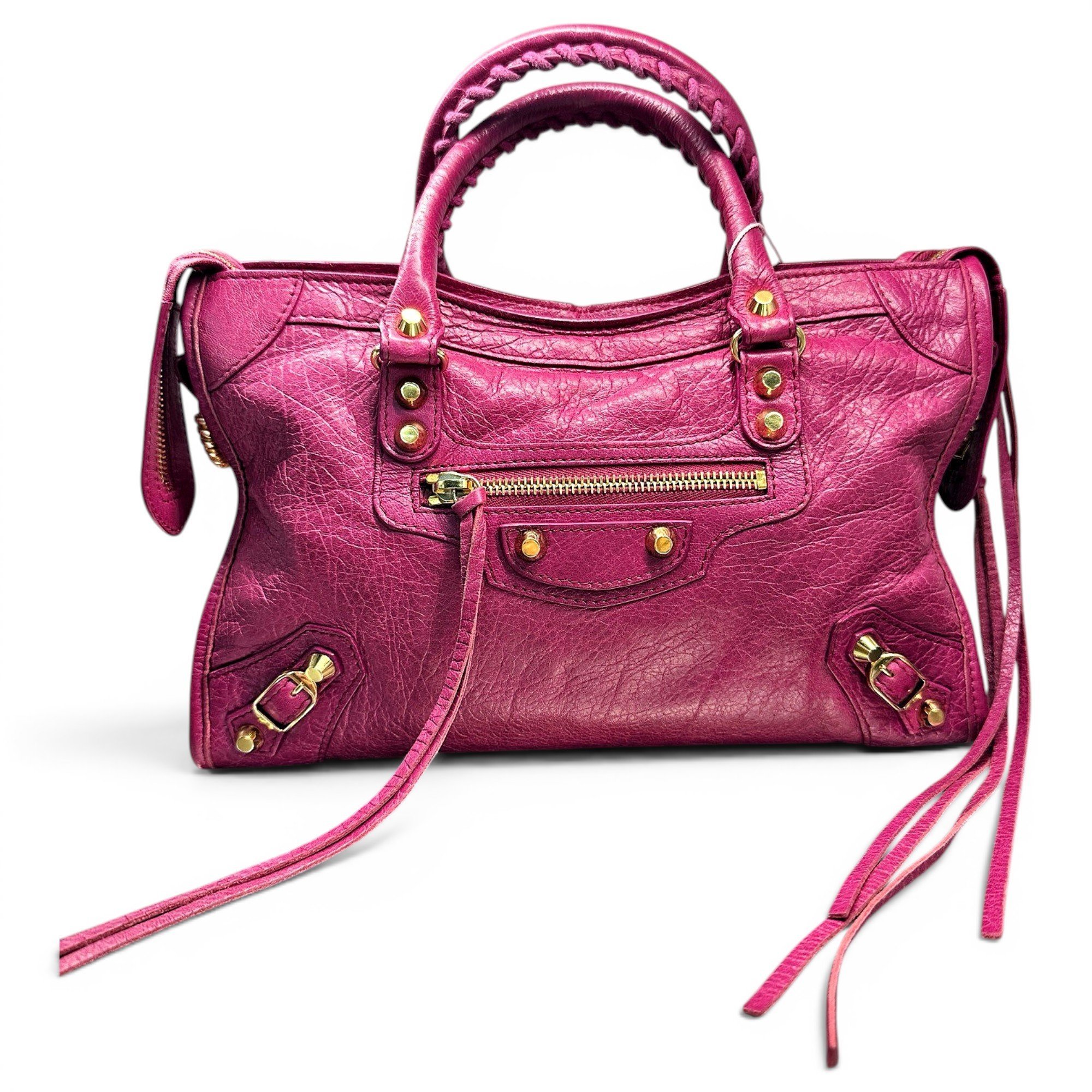 City leather handbag