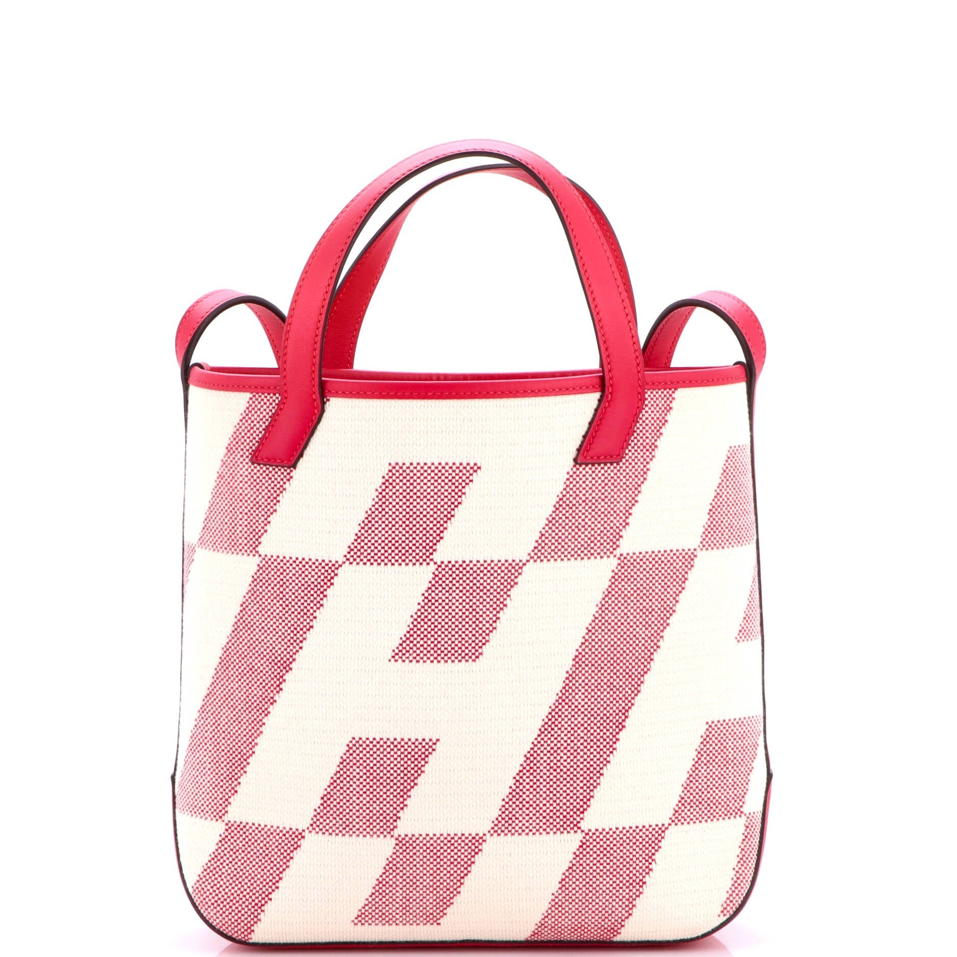 Cabas H en Biais Tote Canvas with Leather 27