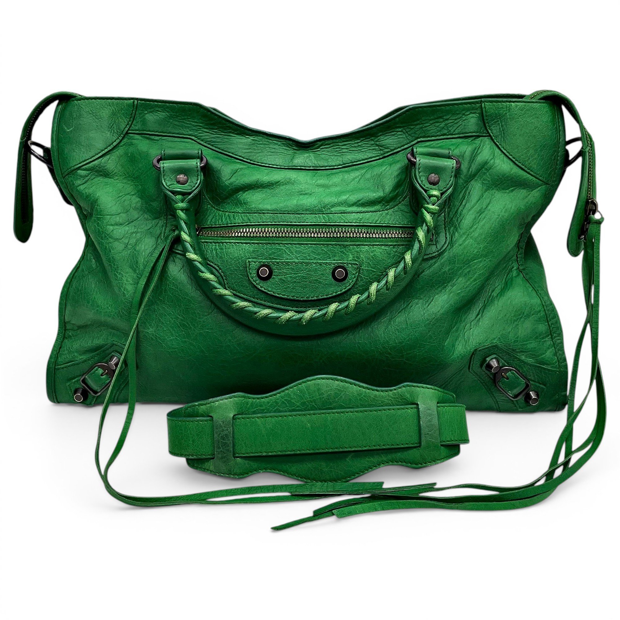 City leather handbag