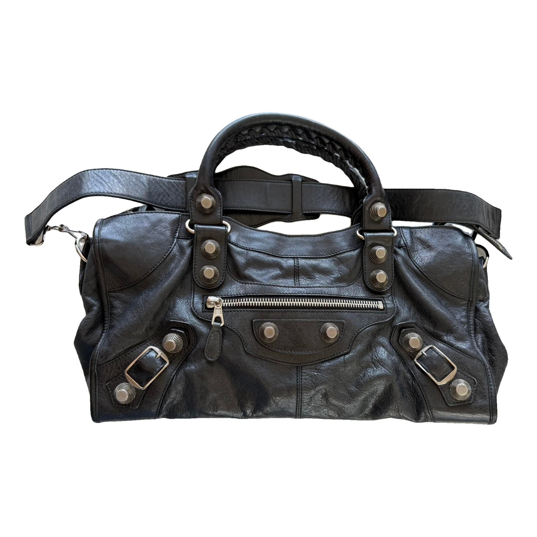 City leather handbag