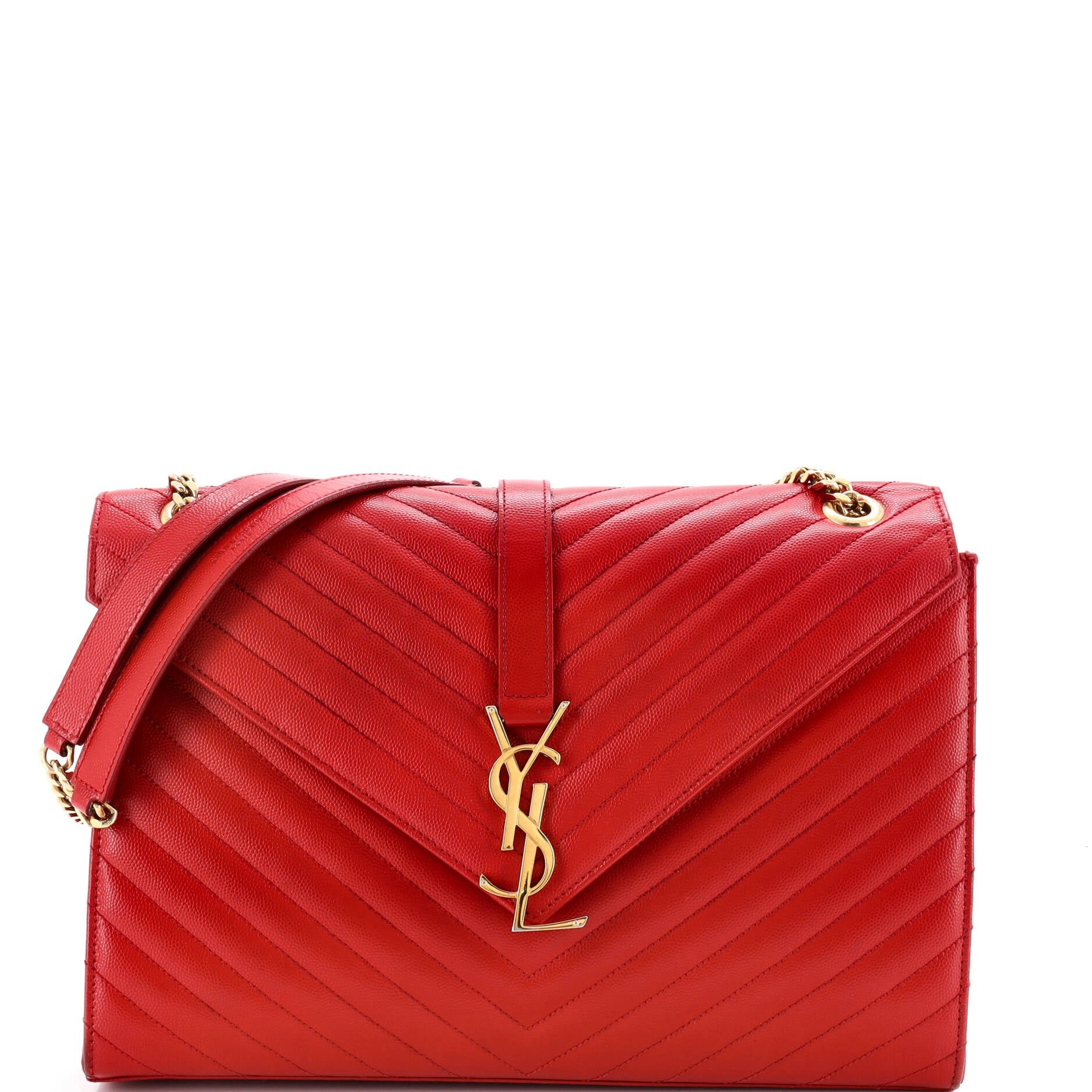 Classic Monogram Envelope Satchel Matelasse Chevron Leather Large