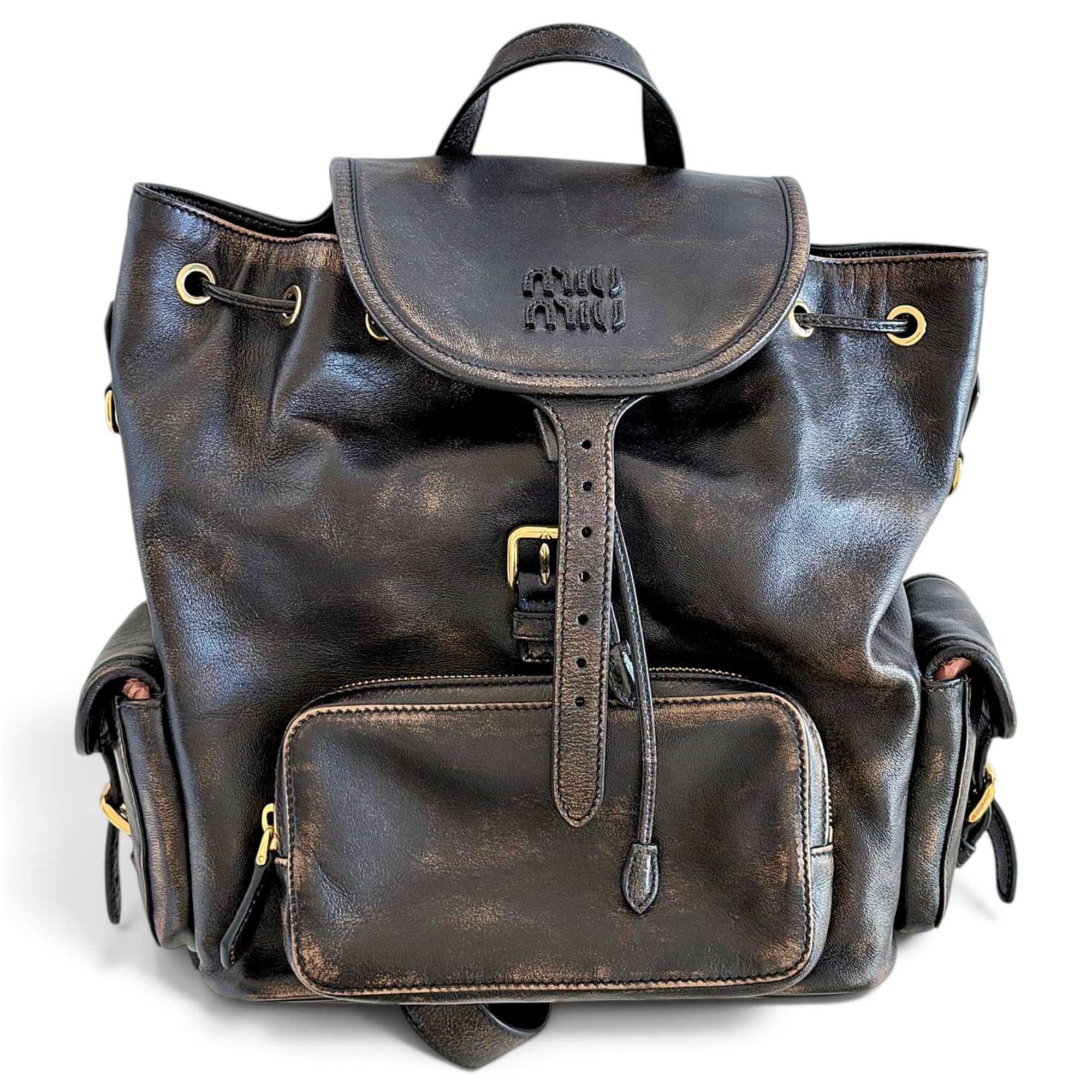 Leather backpack