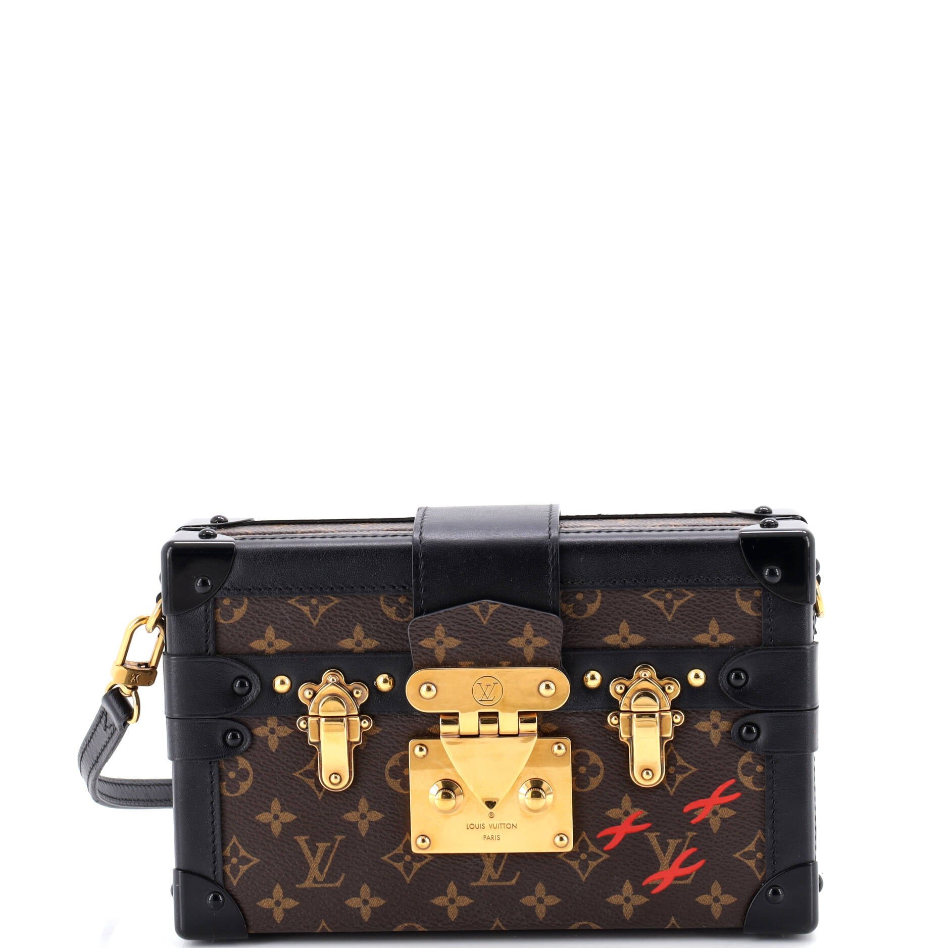 Louis Vuitton Petite Malle Handbag Monogram Canvas