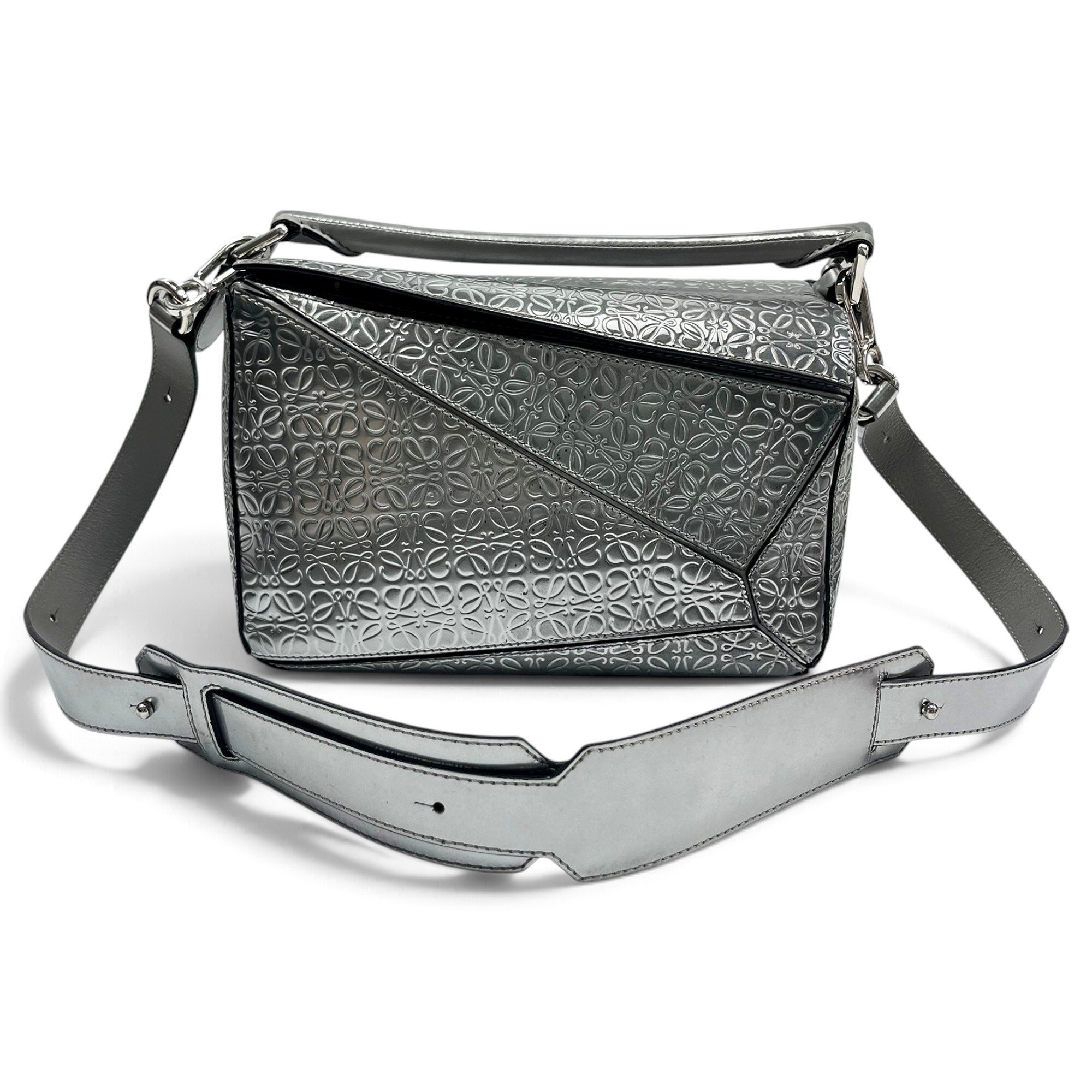 Puzzle leather handbag