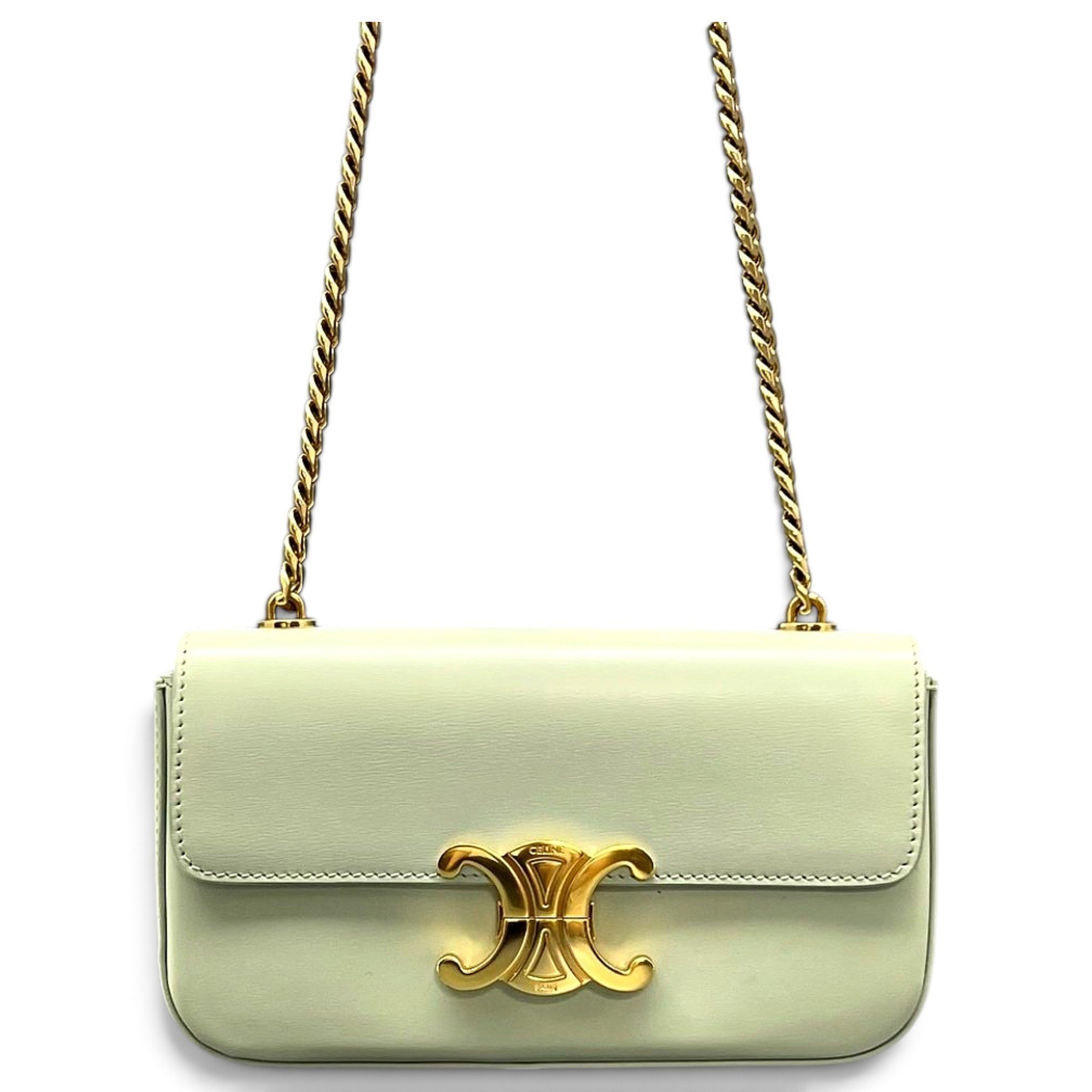 Triomphe chain leather handbag