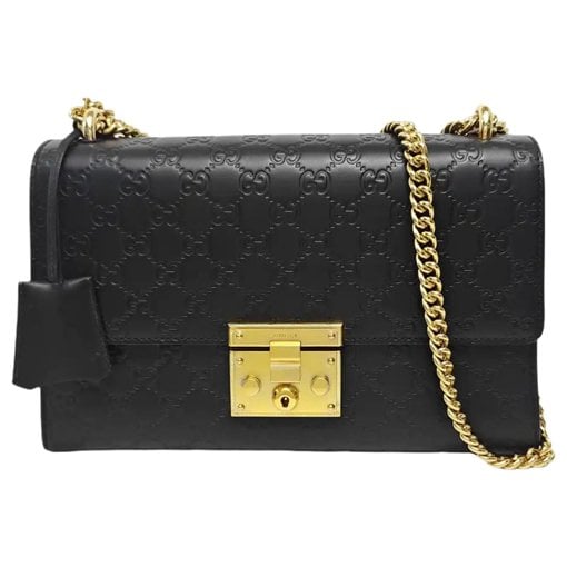 Padlock leather handbag