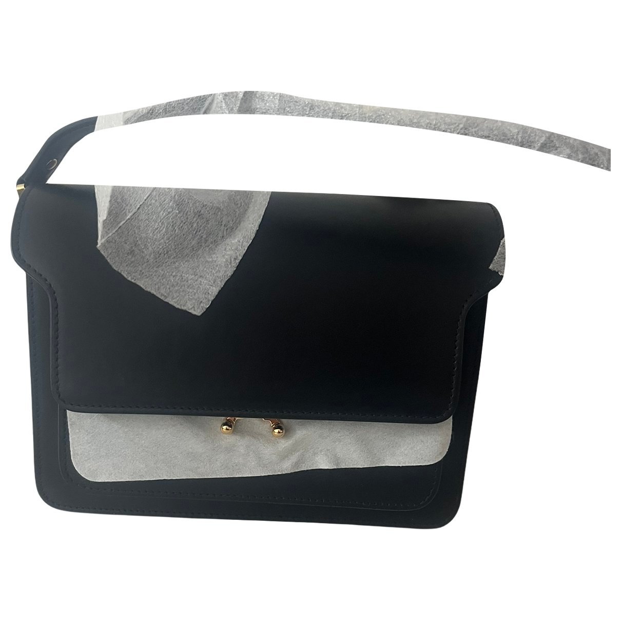 Trunk leather crossbody bag